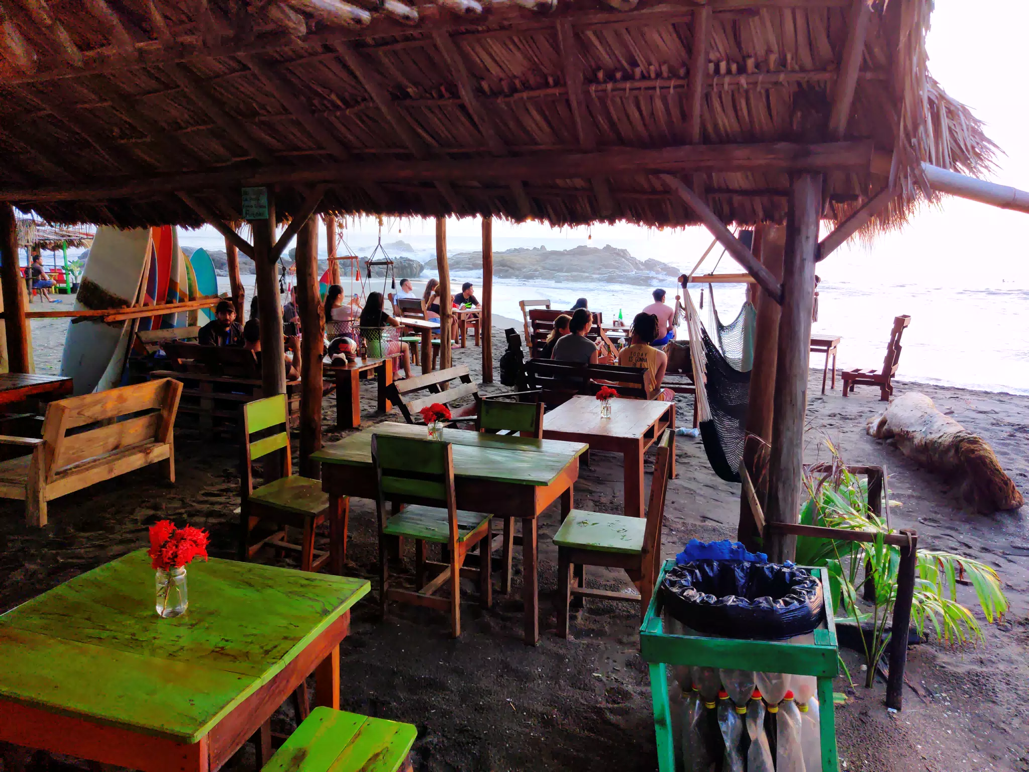 Restaurant Crowd on Beach