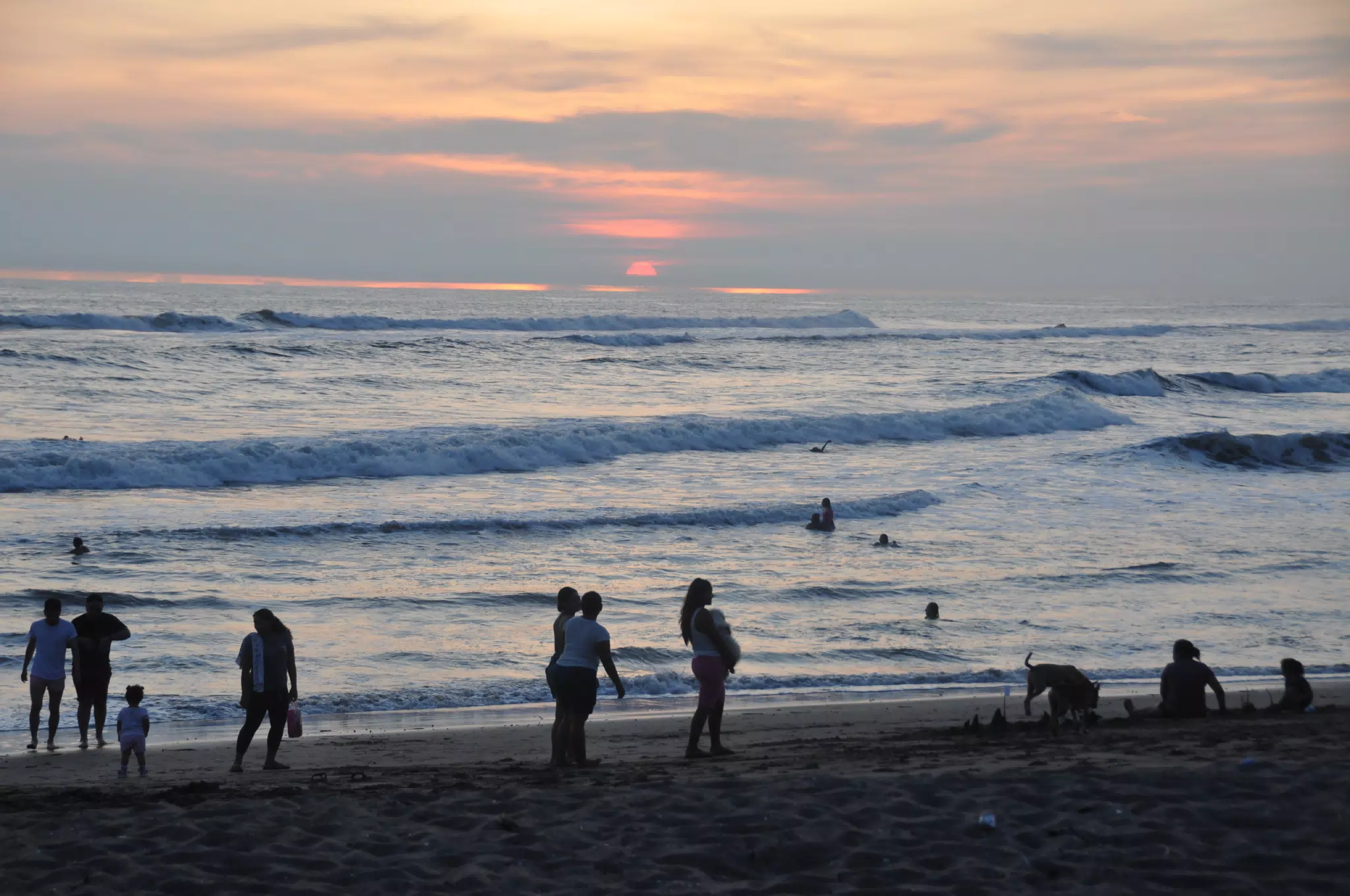 People on Las Penitas Beach at Sunset
