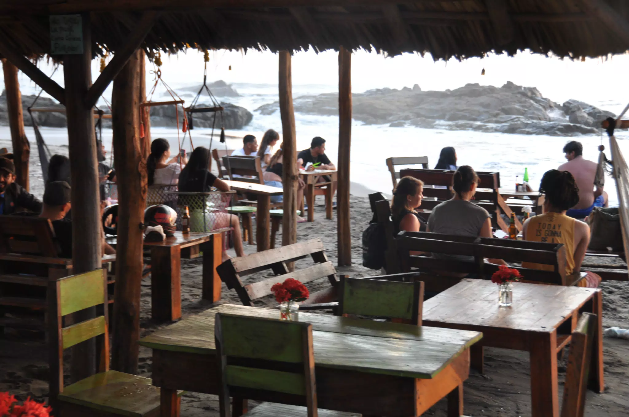 Patrons at the Simple Beach Lodge