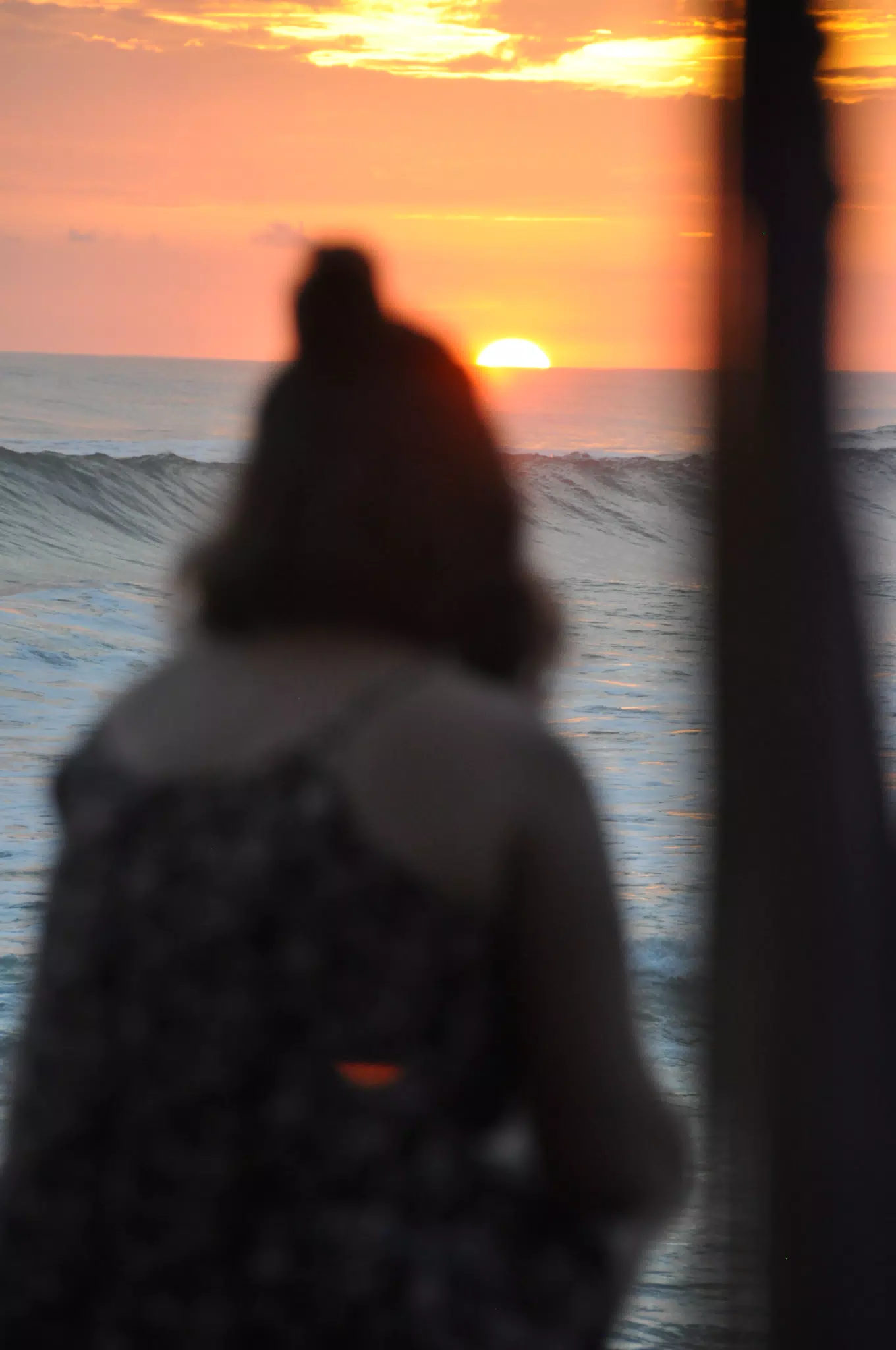 Girl Watching Sunset in Las Peñitas
