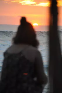 Girl Watching Sunset in Las Peñitas