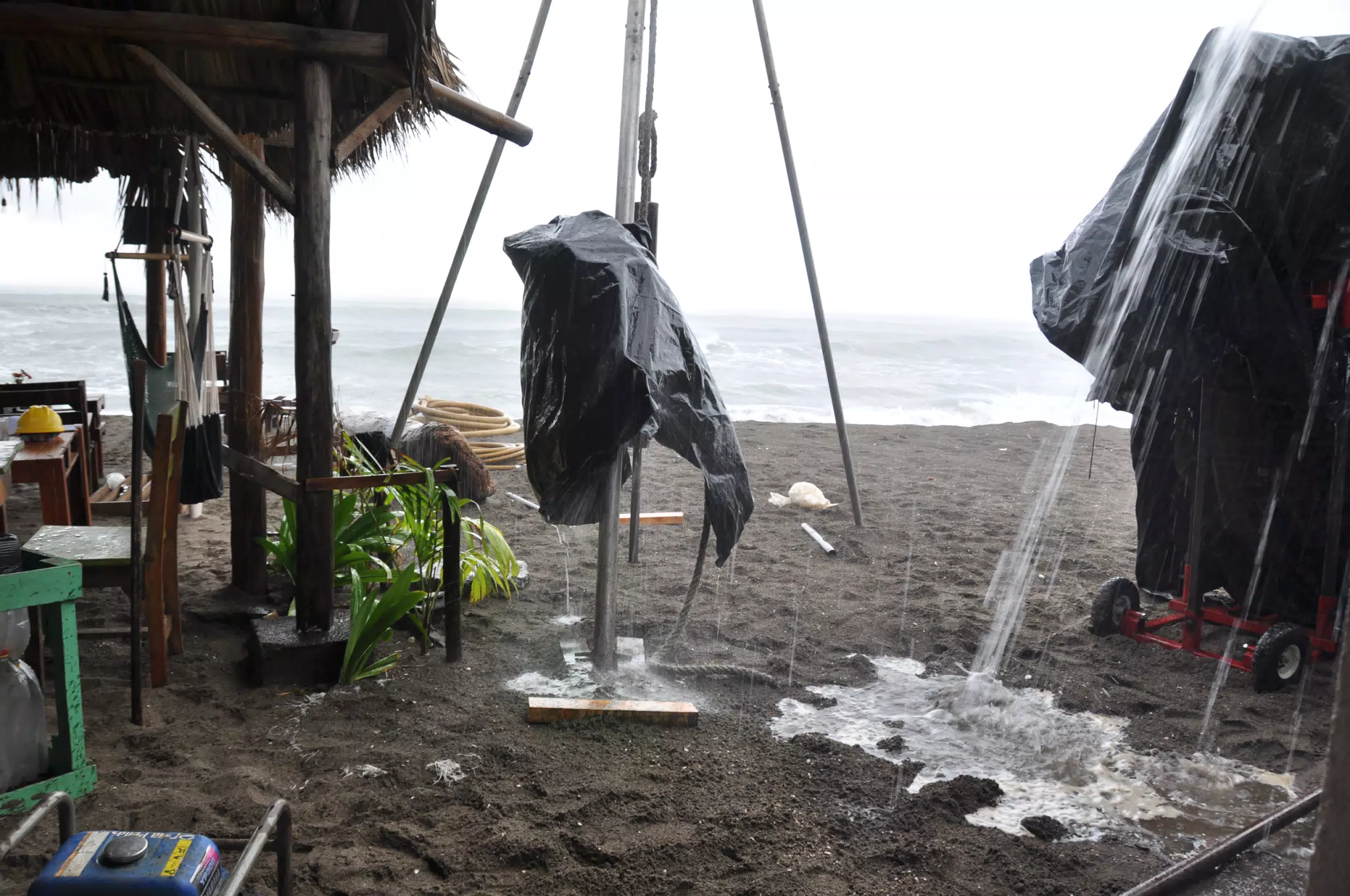 Rain During Core Drilling Attempt at Hotel