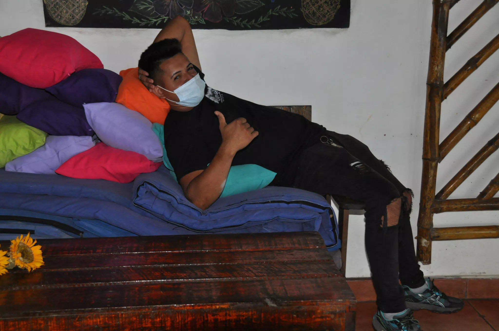 Josue Chilling on the Pillows