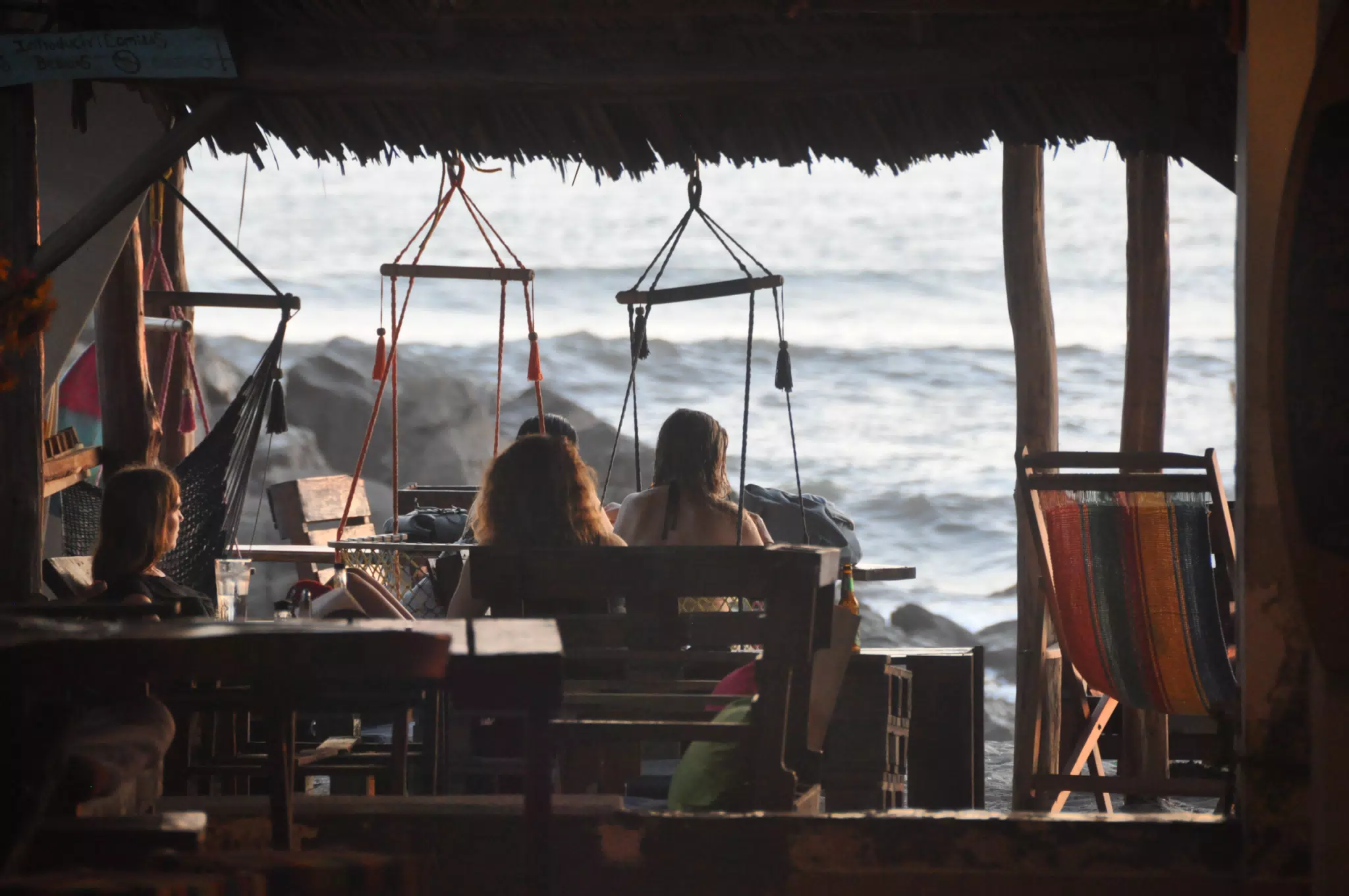 Clients in Beach Restaurant