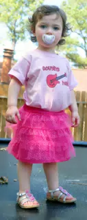 Liesl with Pacifier on Trampoline
