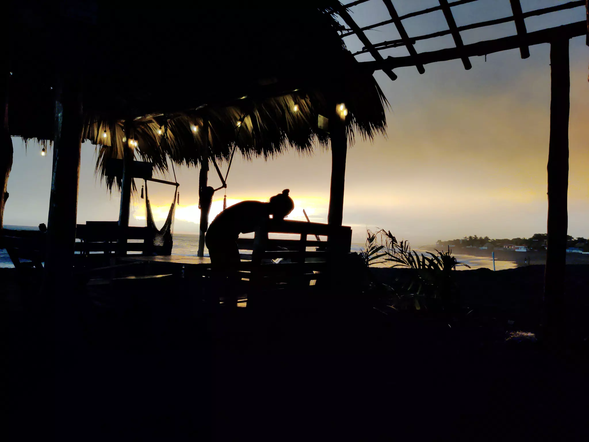 Waitress in Sunset Silouette