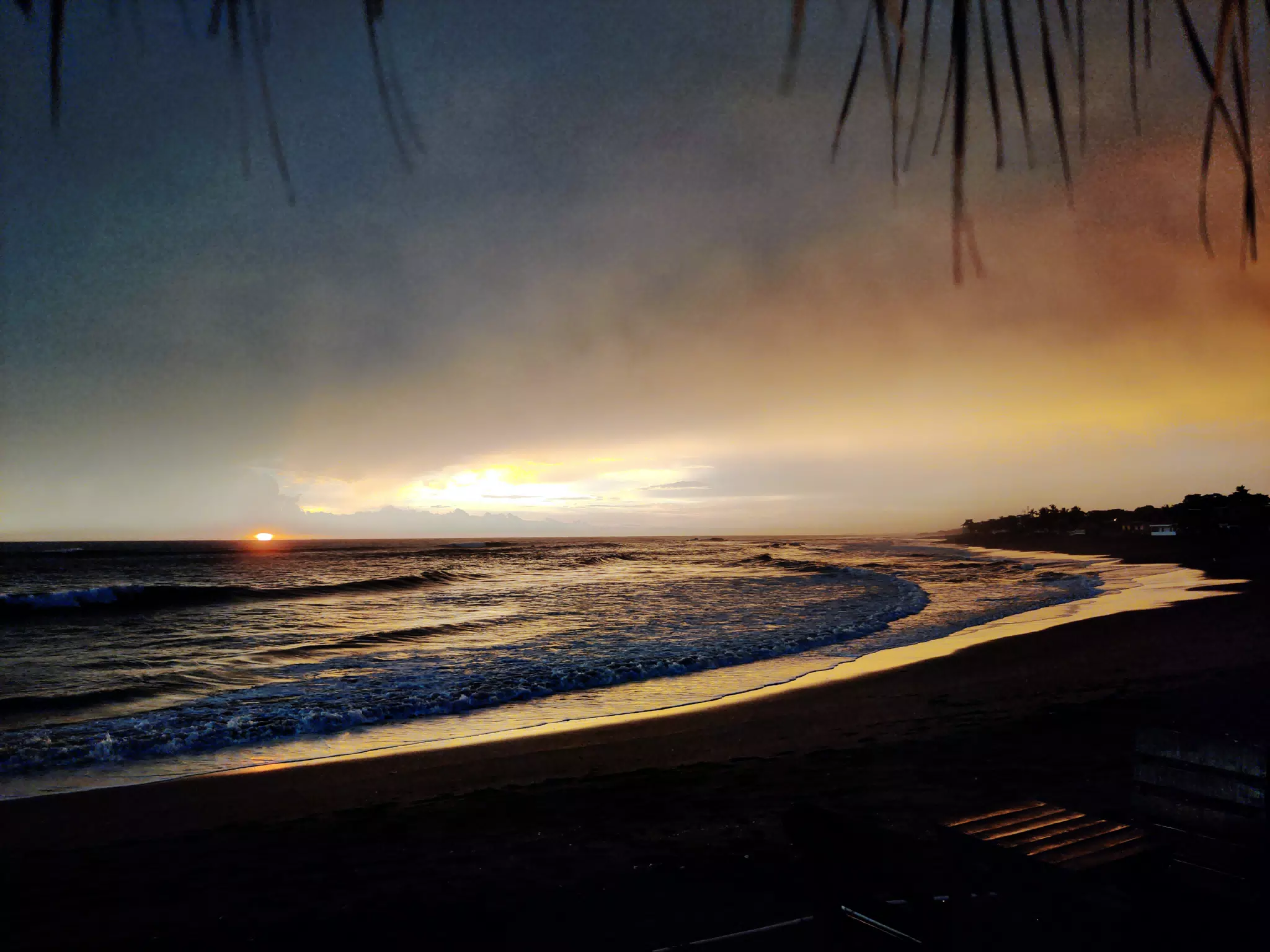Las Peñitas Sunset on the Pacific from the Simple Beach Lodge