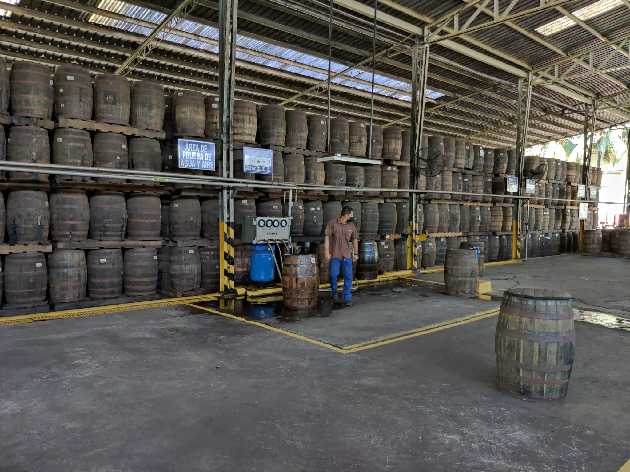 Barrel Washing Station at Flor de Caña