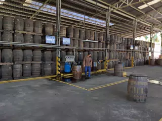 Barrel Washing Station at Flor de Caña