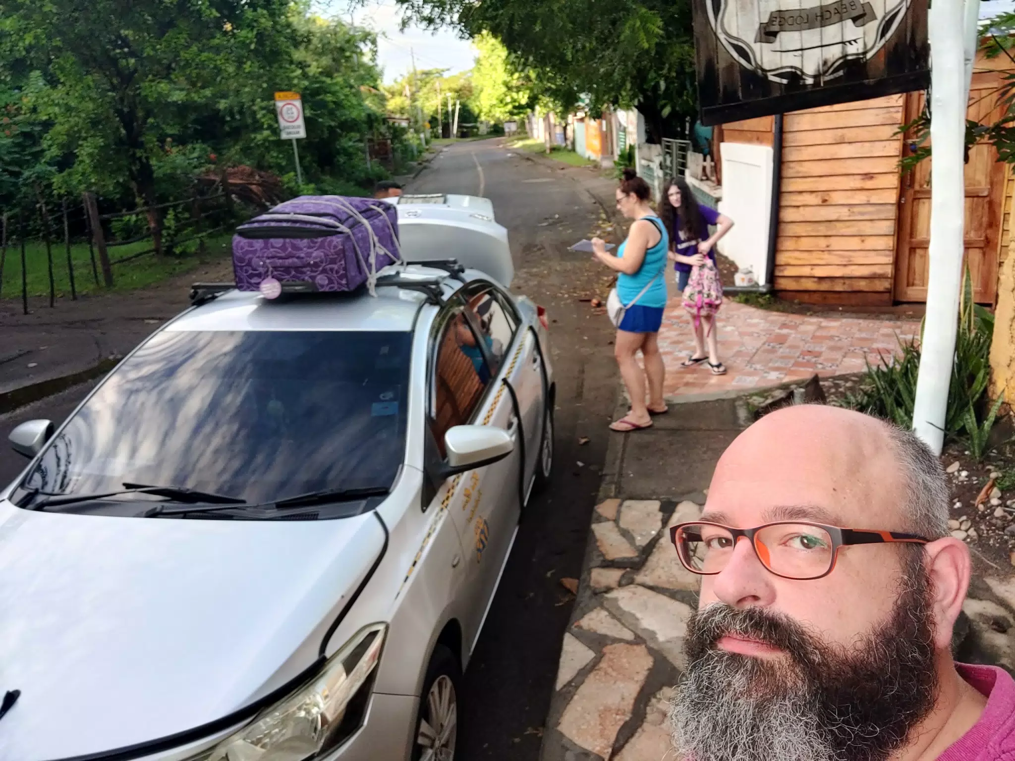 Loading Up the Taxi for Our Quick Trip to the USA
