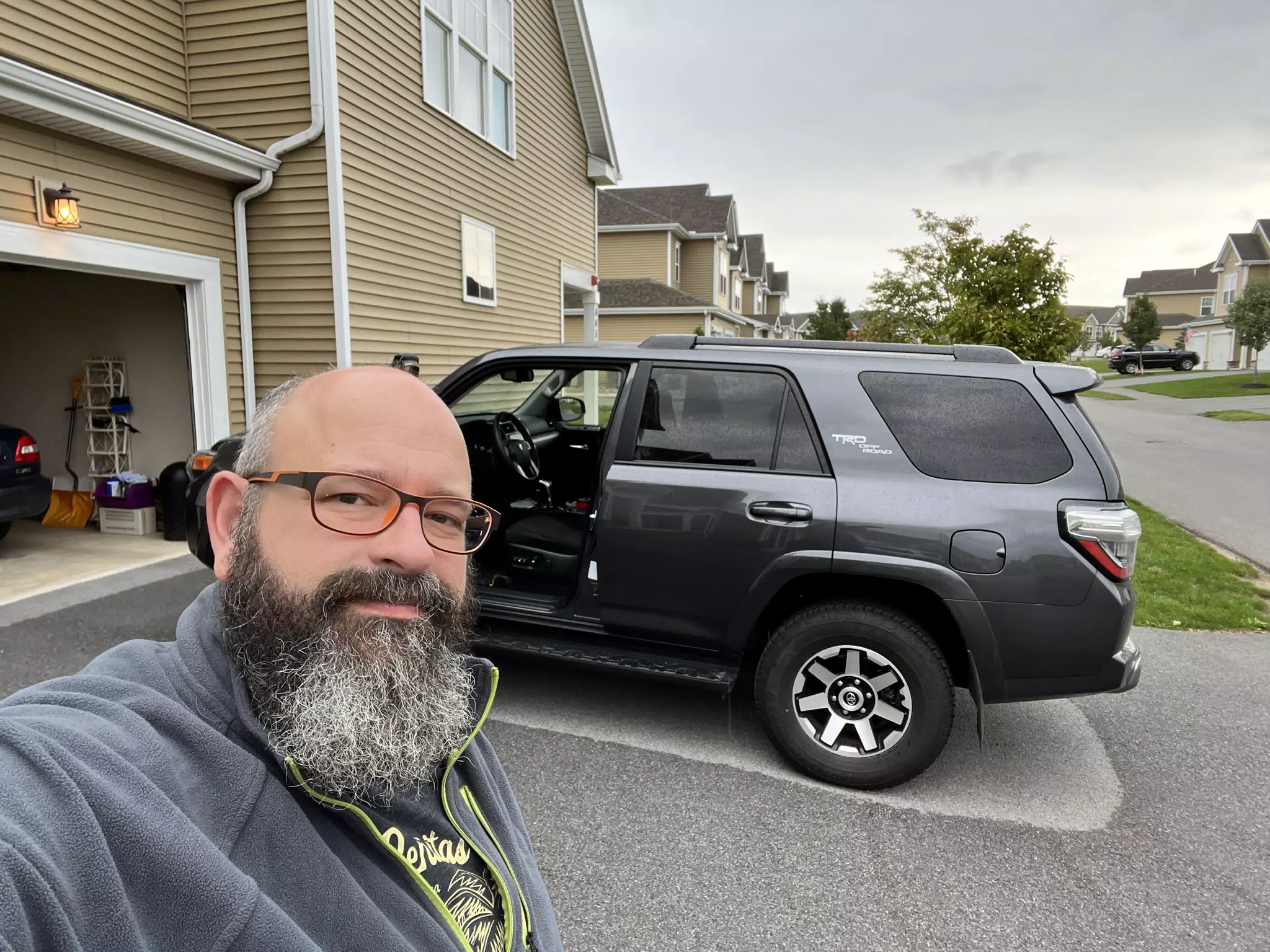 Scott with Rental Car at Dad's Appartment