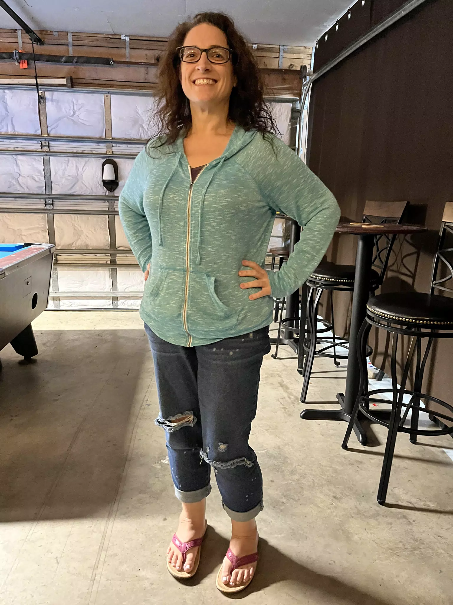 Dominica in Hoodie at Bennie's Bar