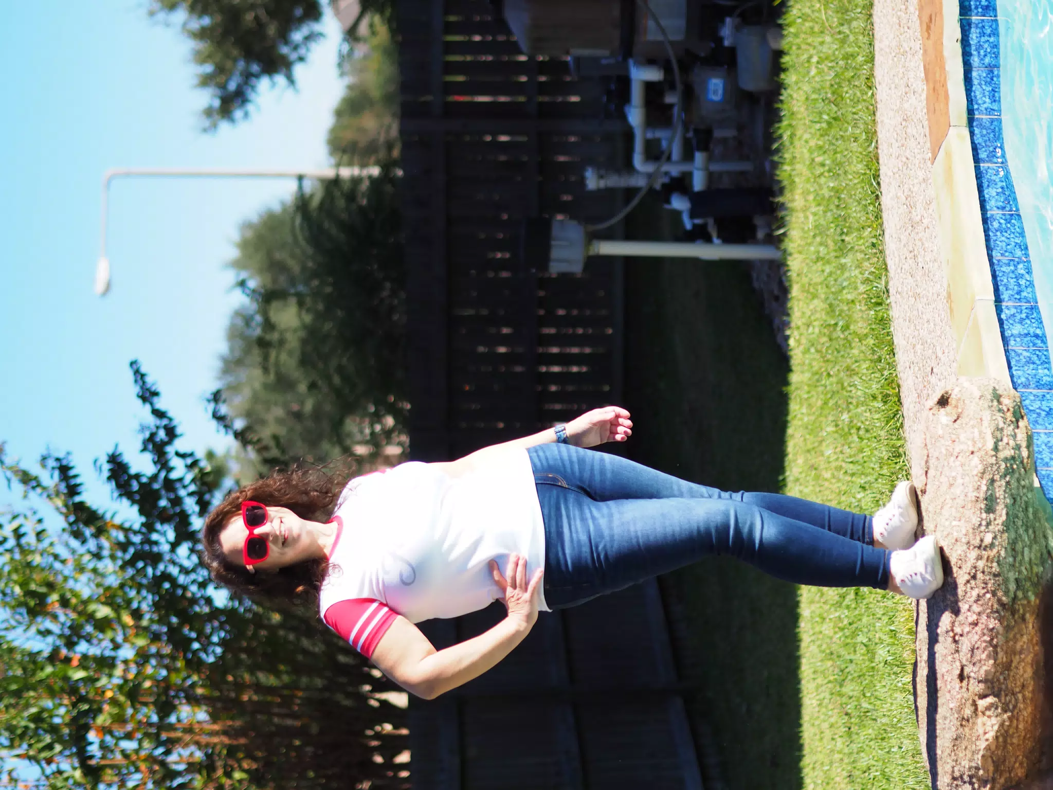 Dominica Posing by the Swimming Pool in Texas