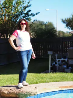 Dominica Posing by the Swimming Pool in Texas