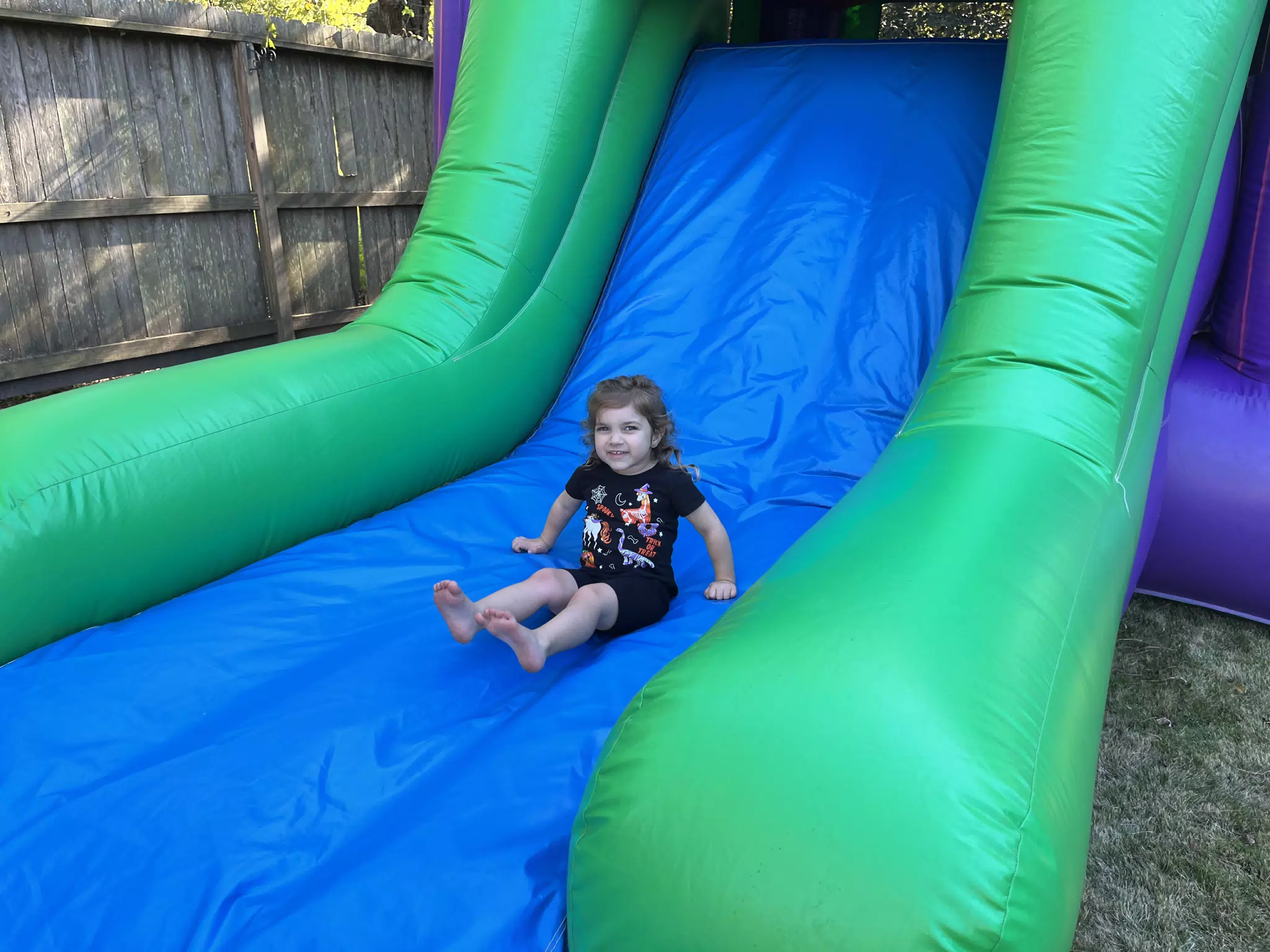 Sliding Down the Bouncy House