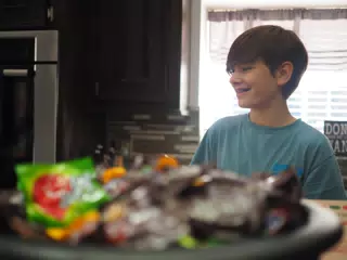 Garrett and Halloween Candy