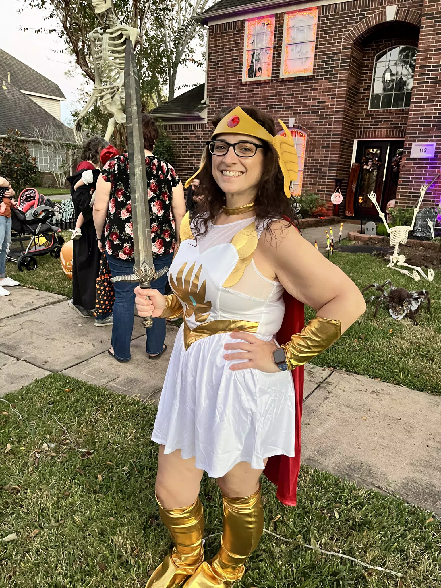 Dominica with Sword in She-Ra Costume for Halloween