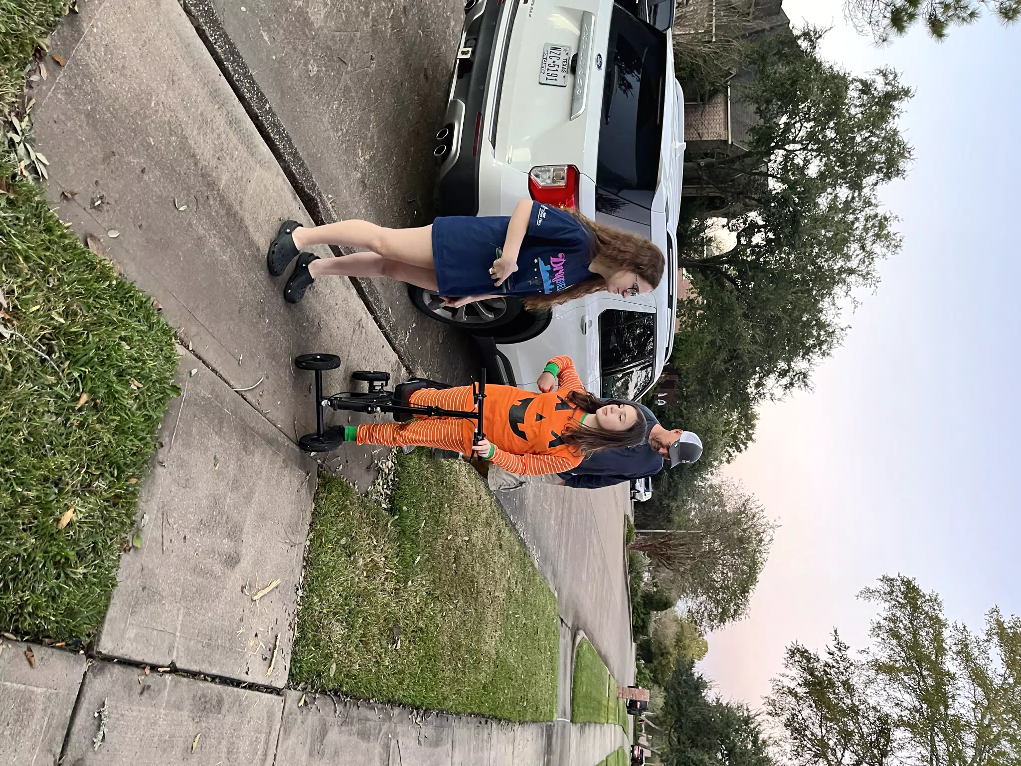 Madeline and Clara Prepping for Halloween