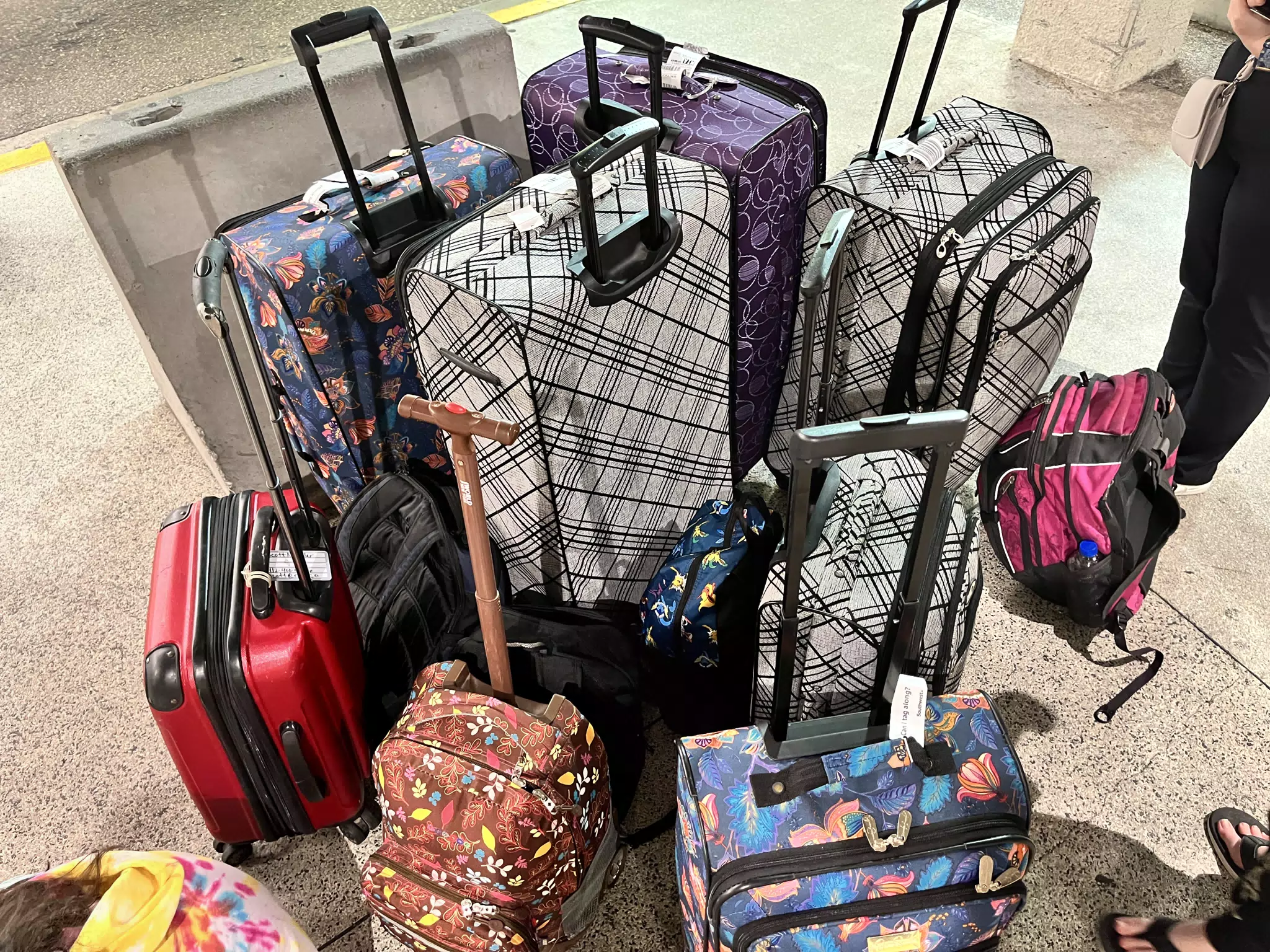 Our Luggage Pile at the Airport