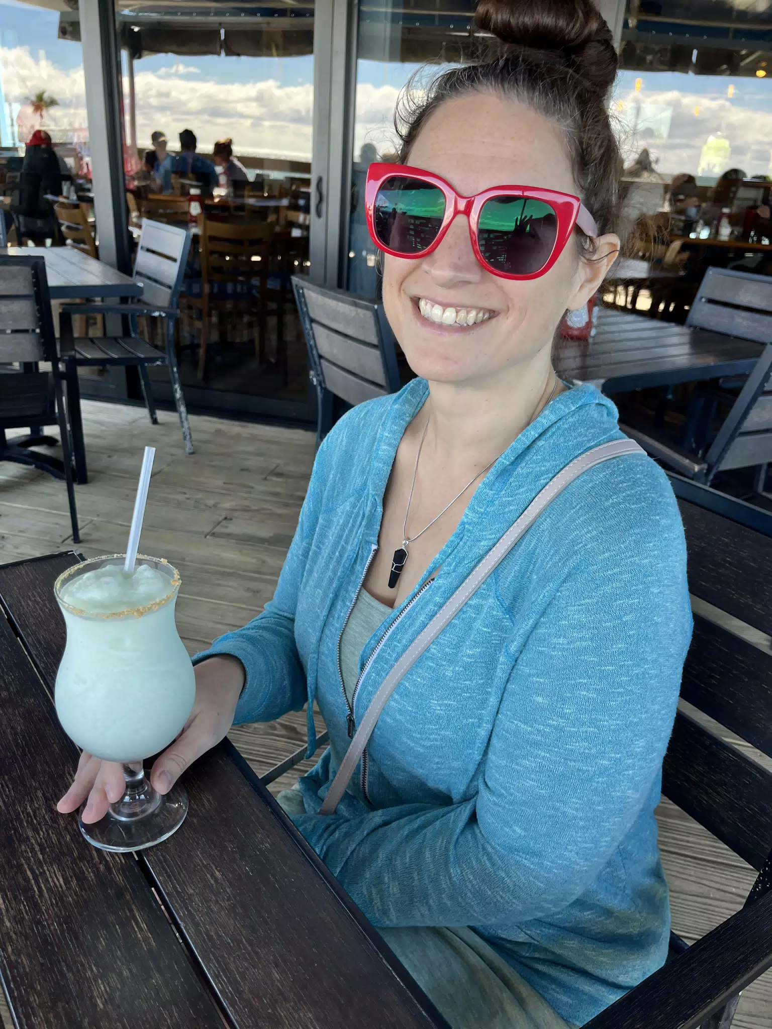 Dominica with Cocktail at Wahoo's