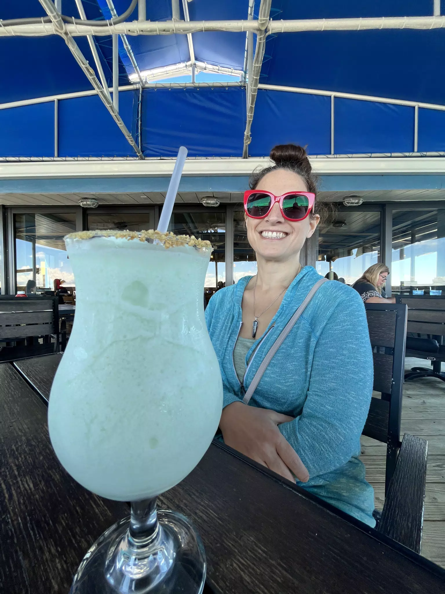 Dominica at Wahoo's with Cocktail