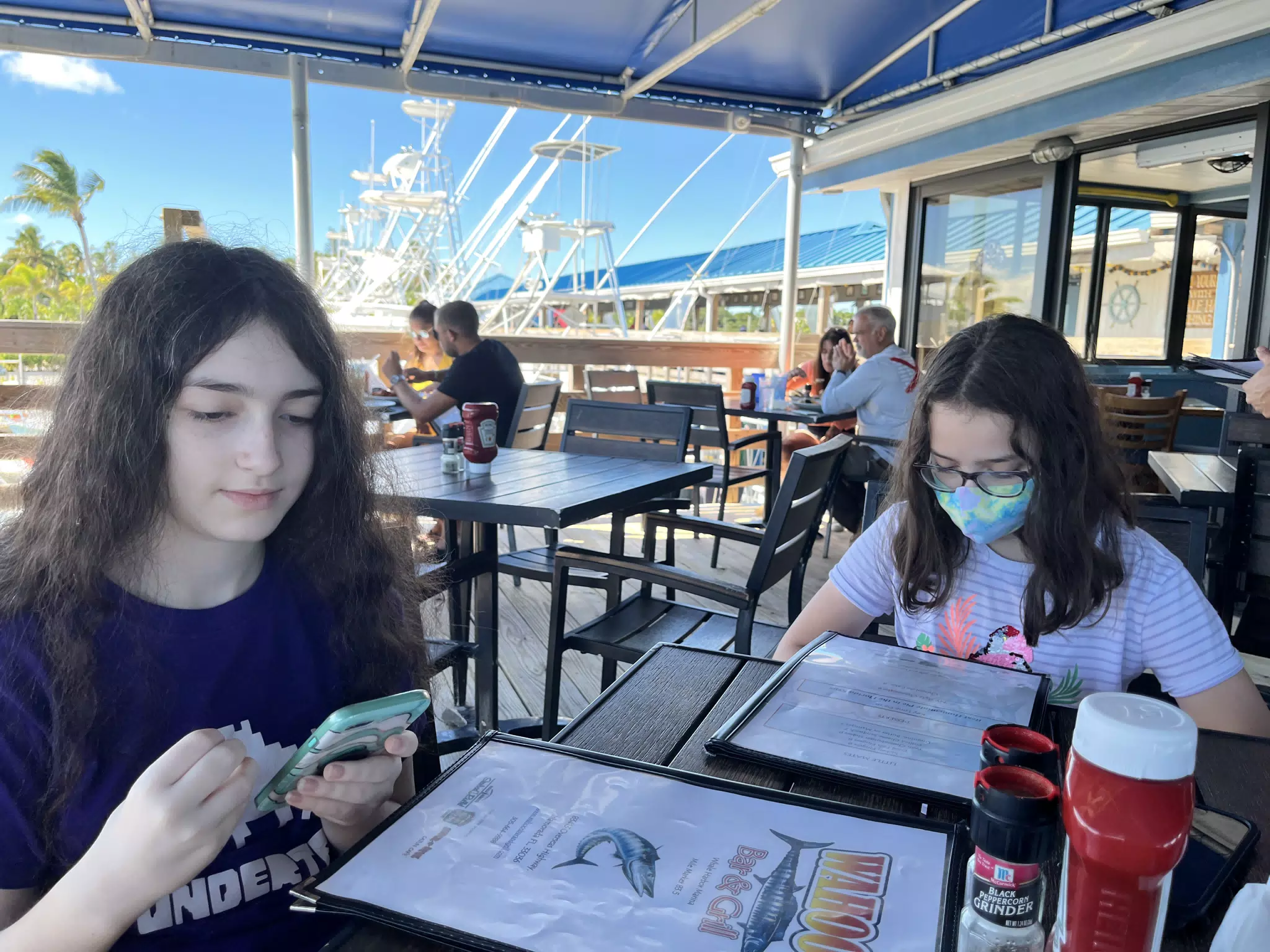 Liesl & Luciana Ordering Dinner at Wahoo's