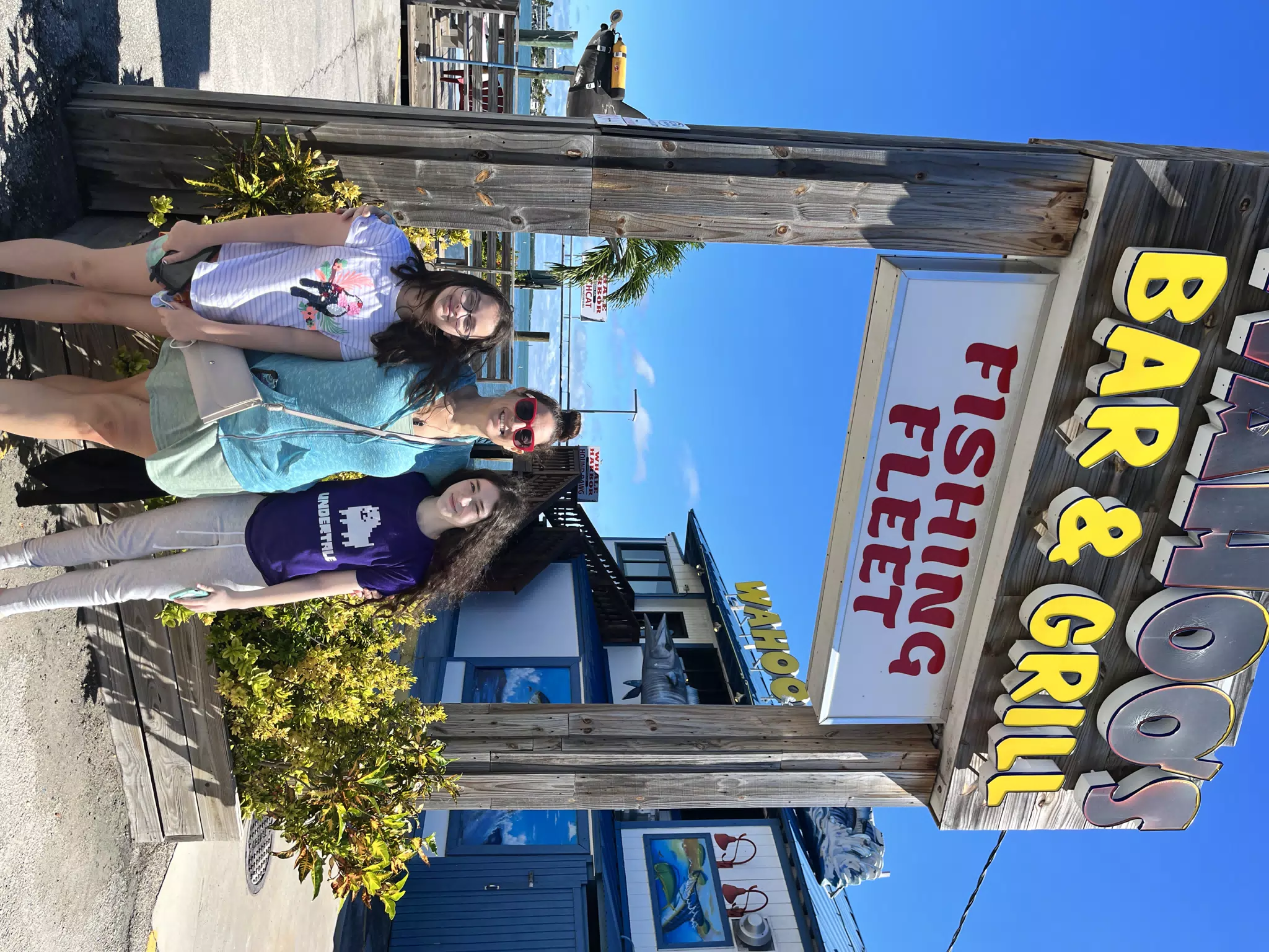Luciana, Dominica & Liesl at Wahoo's Bar & Grill on Islamorada, Florida Keys