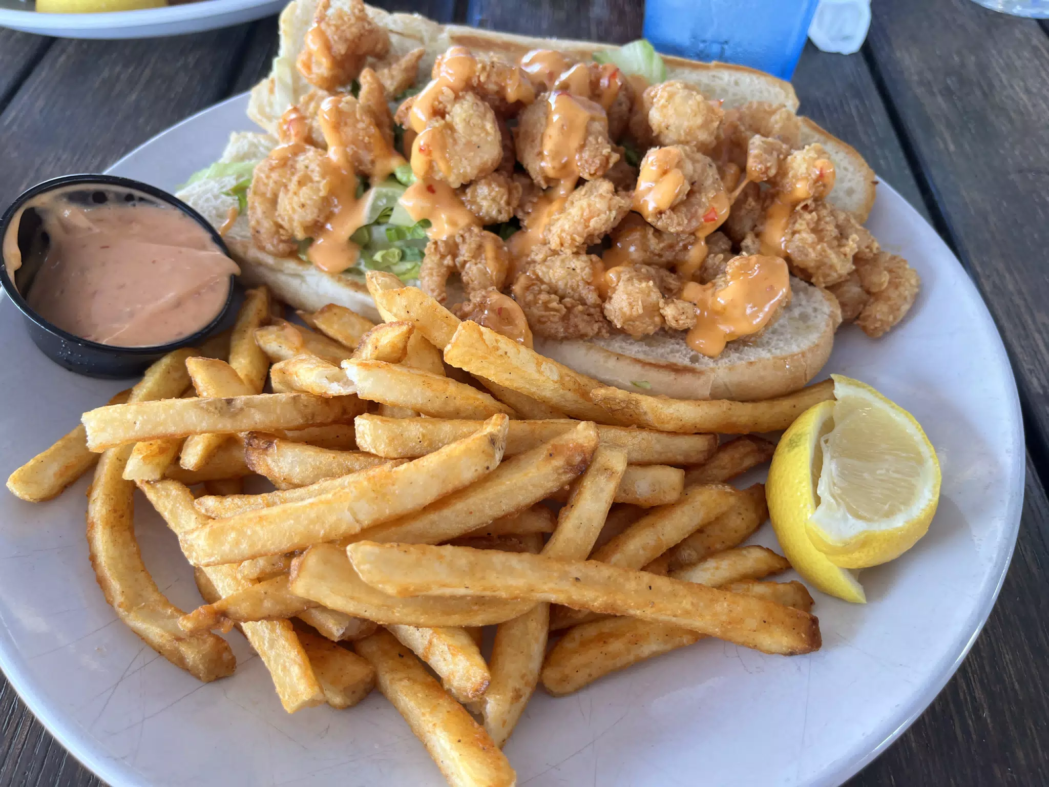 Shrimp Po'boy at Wahoo's in the Florida Keys