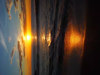 Sunset from the Simple Beach Lodge over the Pacific Ocean at Las Penitas Nicaragua