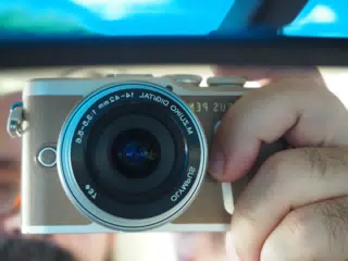 Olympus PEN E-PL9 in the Rear View Mirror in Mocha