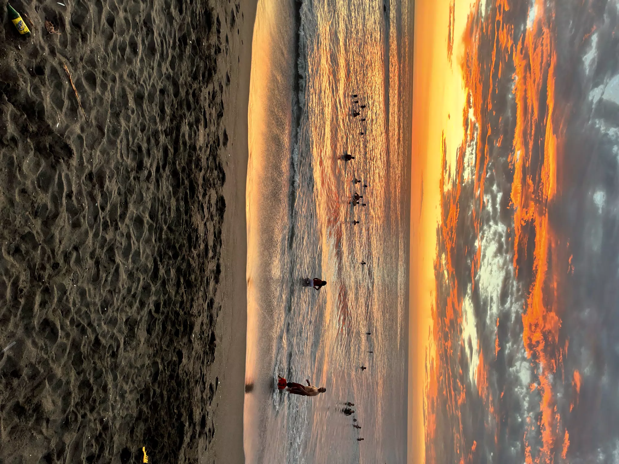 Swimmers at Sunset from the Simple Beach Lodge Las Penitas