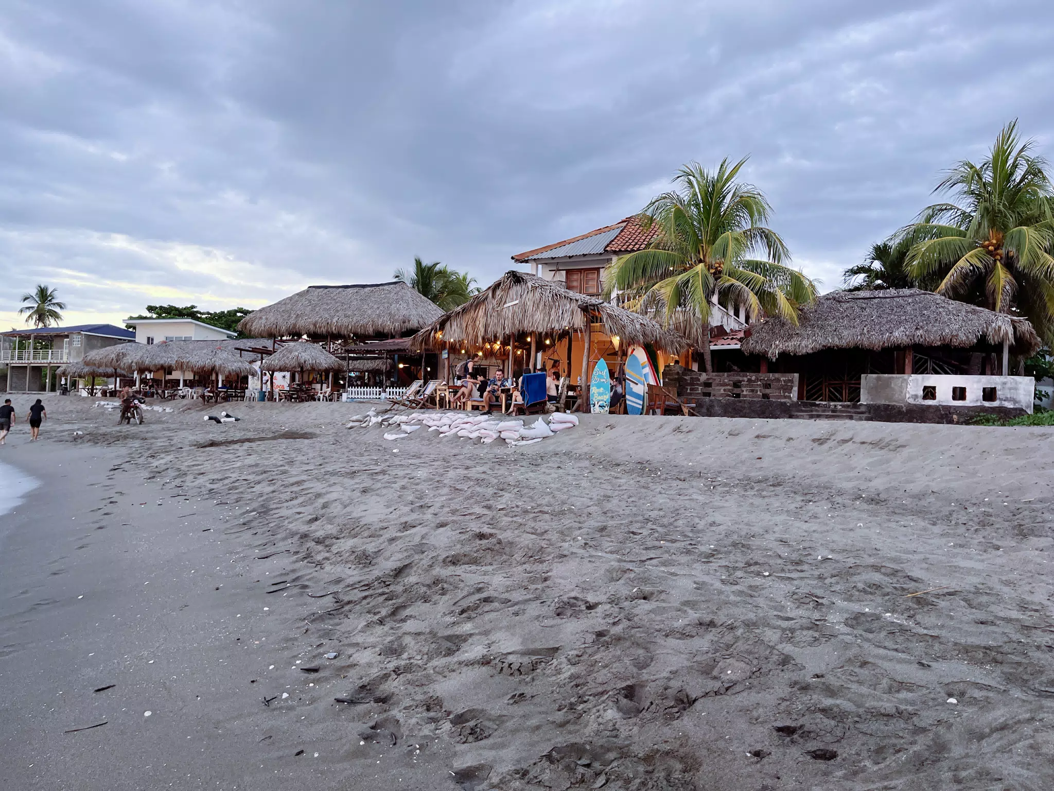 Simple Beach Lodge with Sandbags in Nicaragua