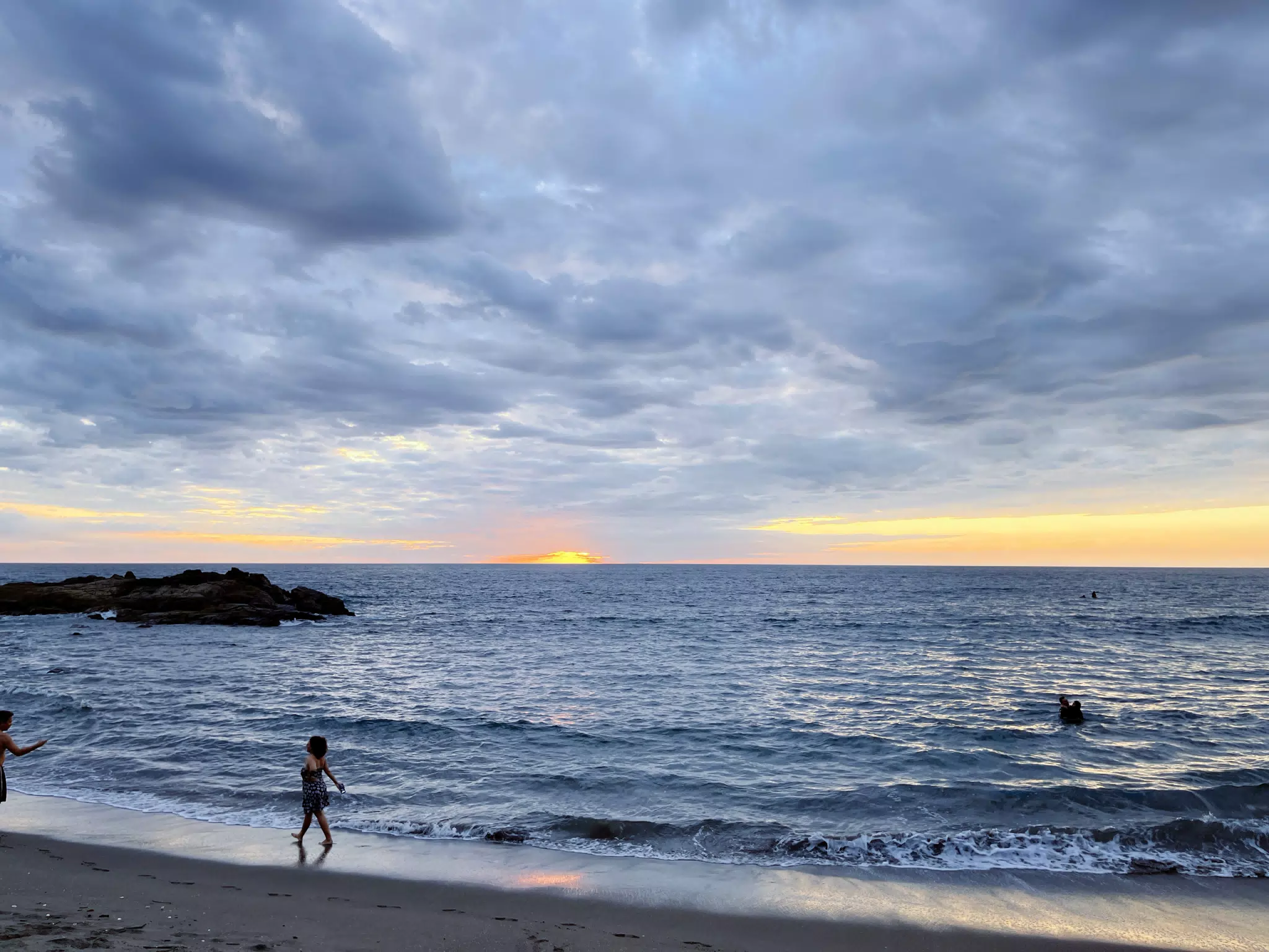 Girl Walking on Nicaragua Beach at Sunset