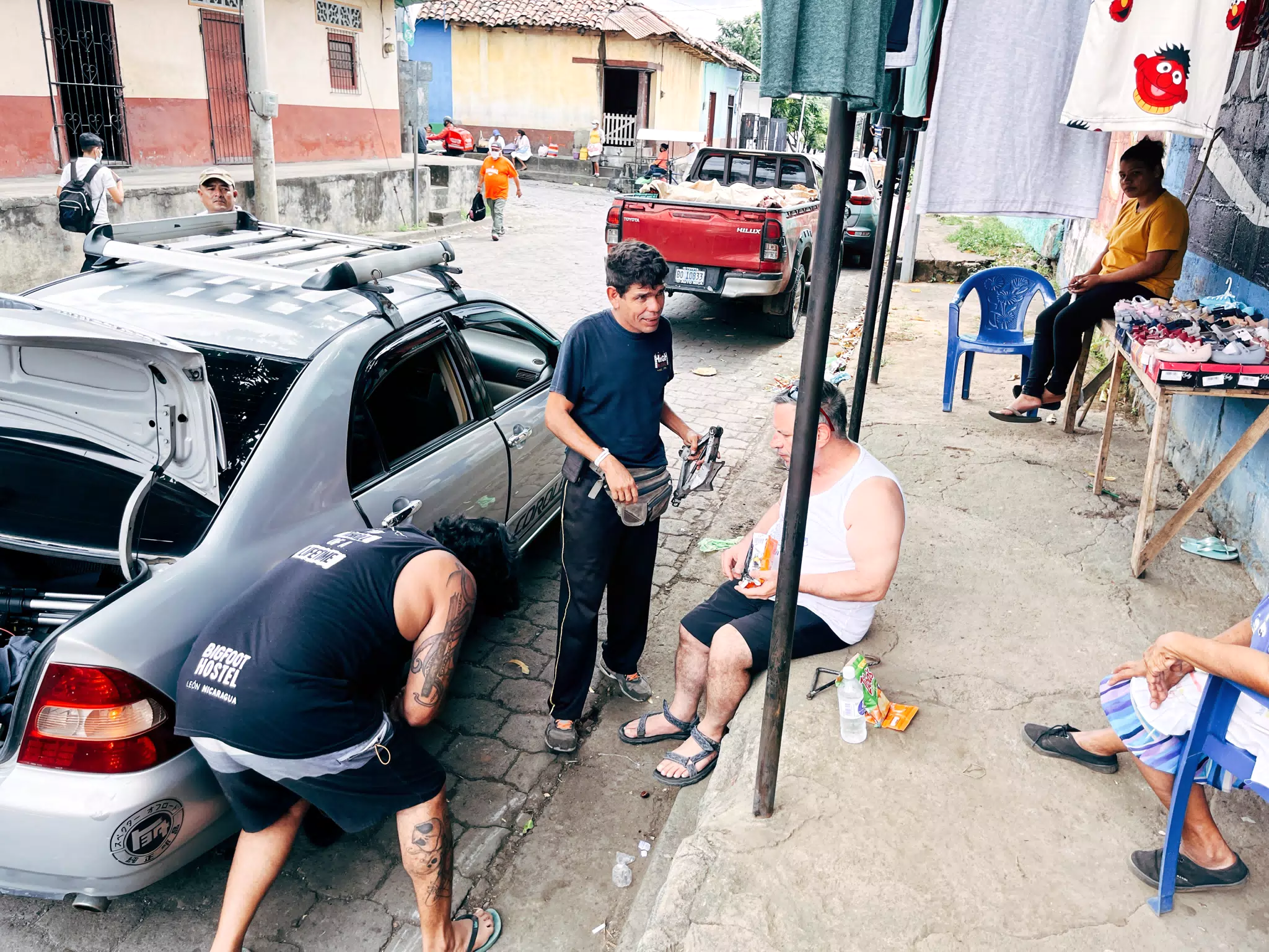 Changing the Tire in Leon, Nicaragua