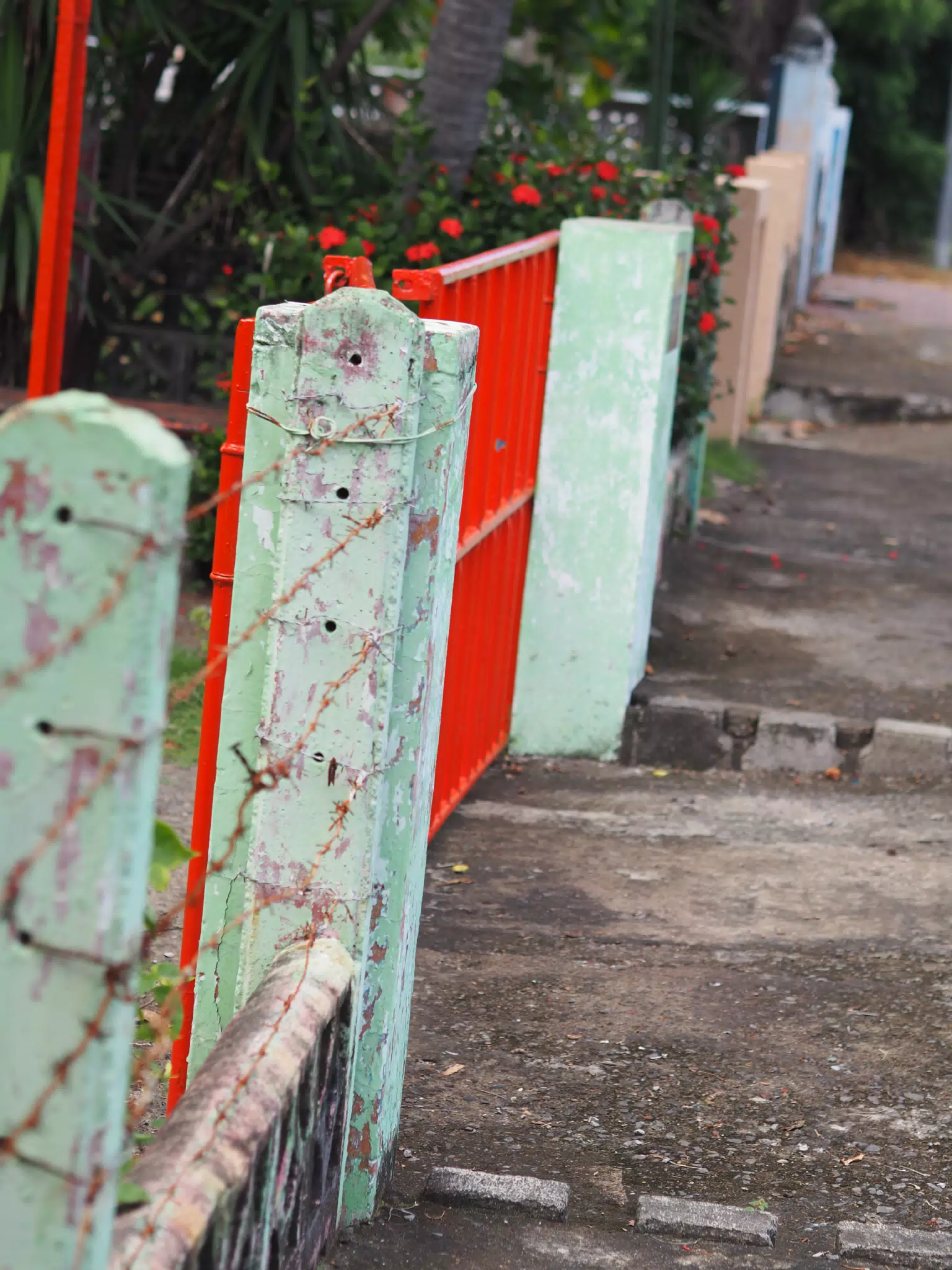 Red and White Nicaraguan Fence
