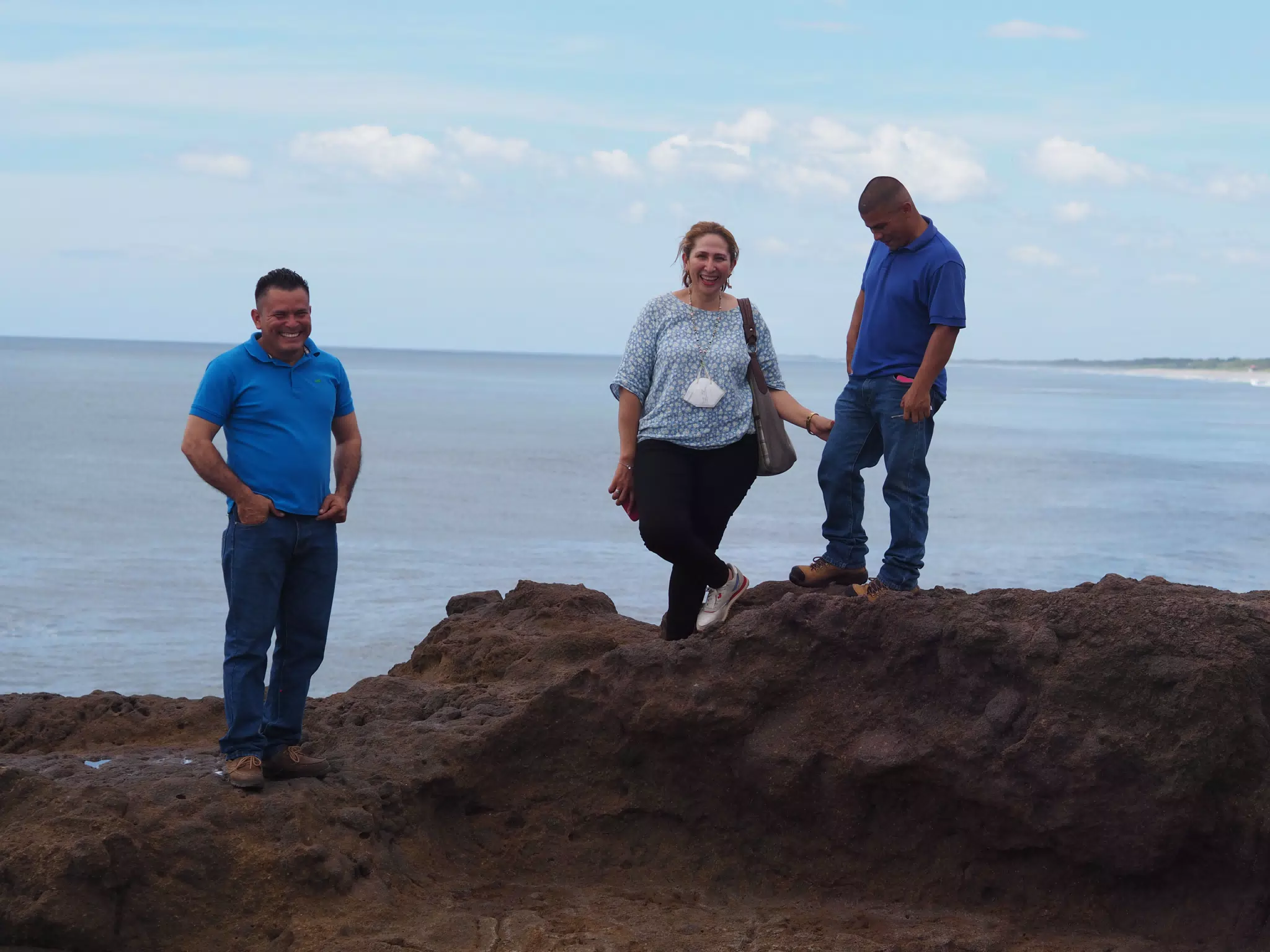 Family on the Rocks at Peña del Tigre on the Rocks at Poneloya