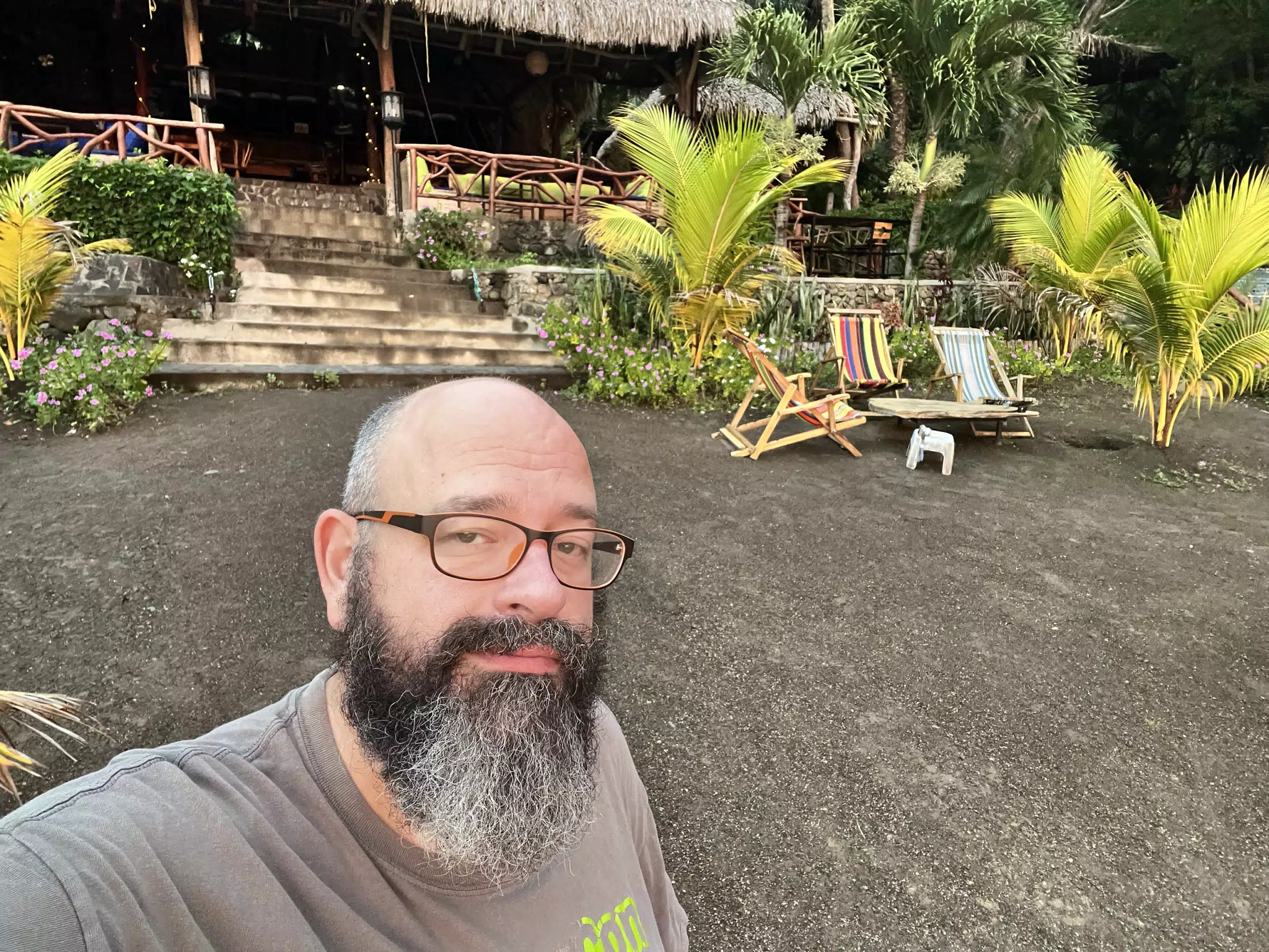 Selfie of Scott at Hotel Paradiso at Laguna de Apoyo