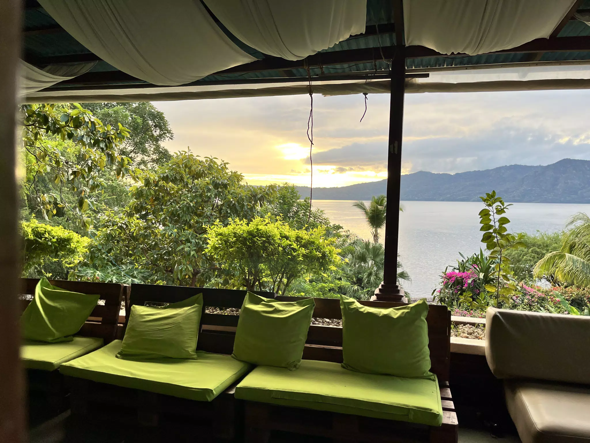 Lounge Benches at Hotel Paradiso on Laguna de Apoyo