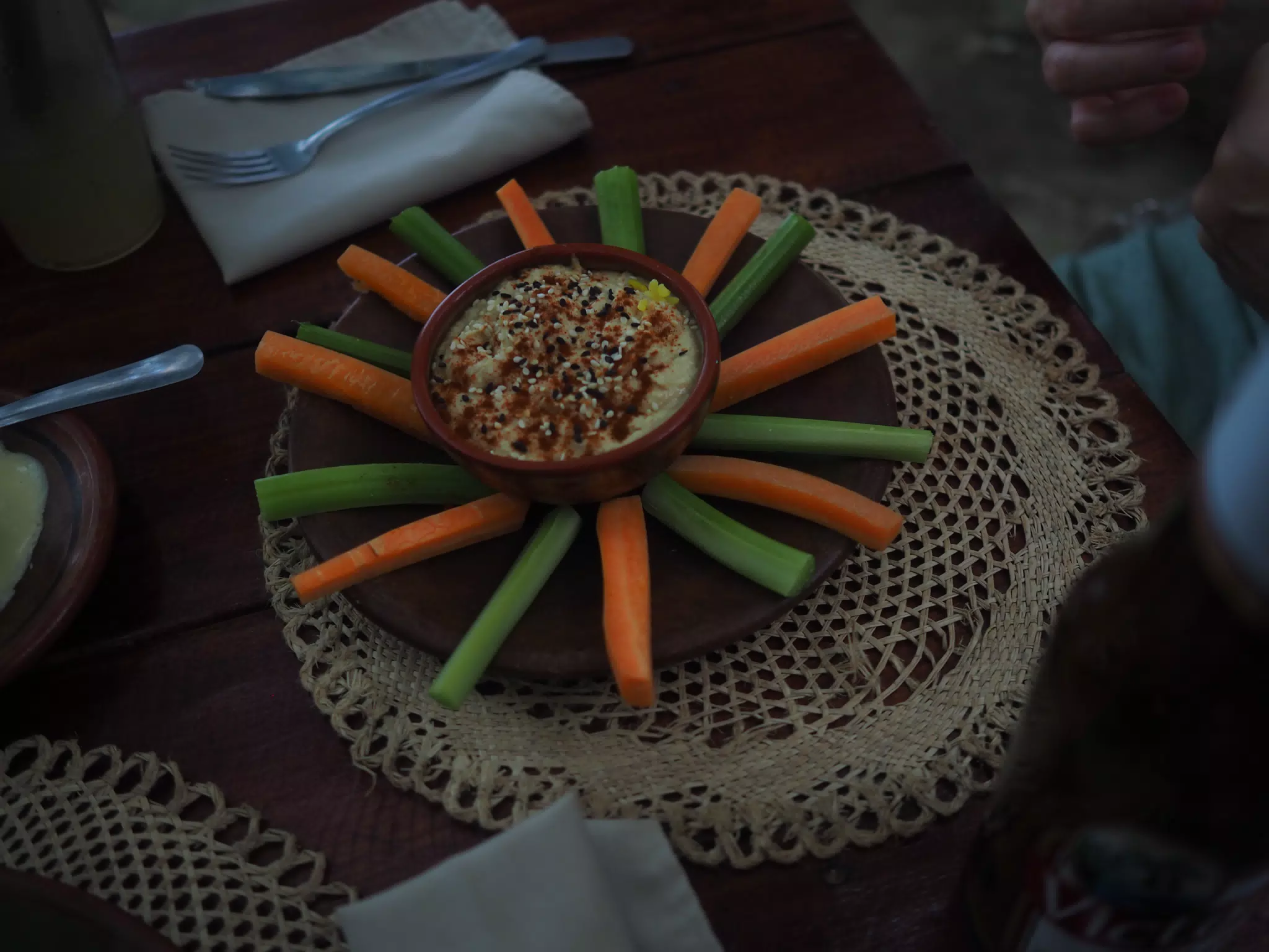 Hummus at Casa Marimba on Laguna de Apoyo
