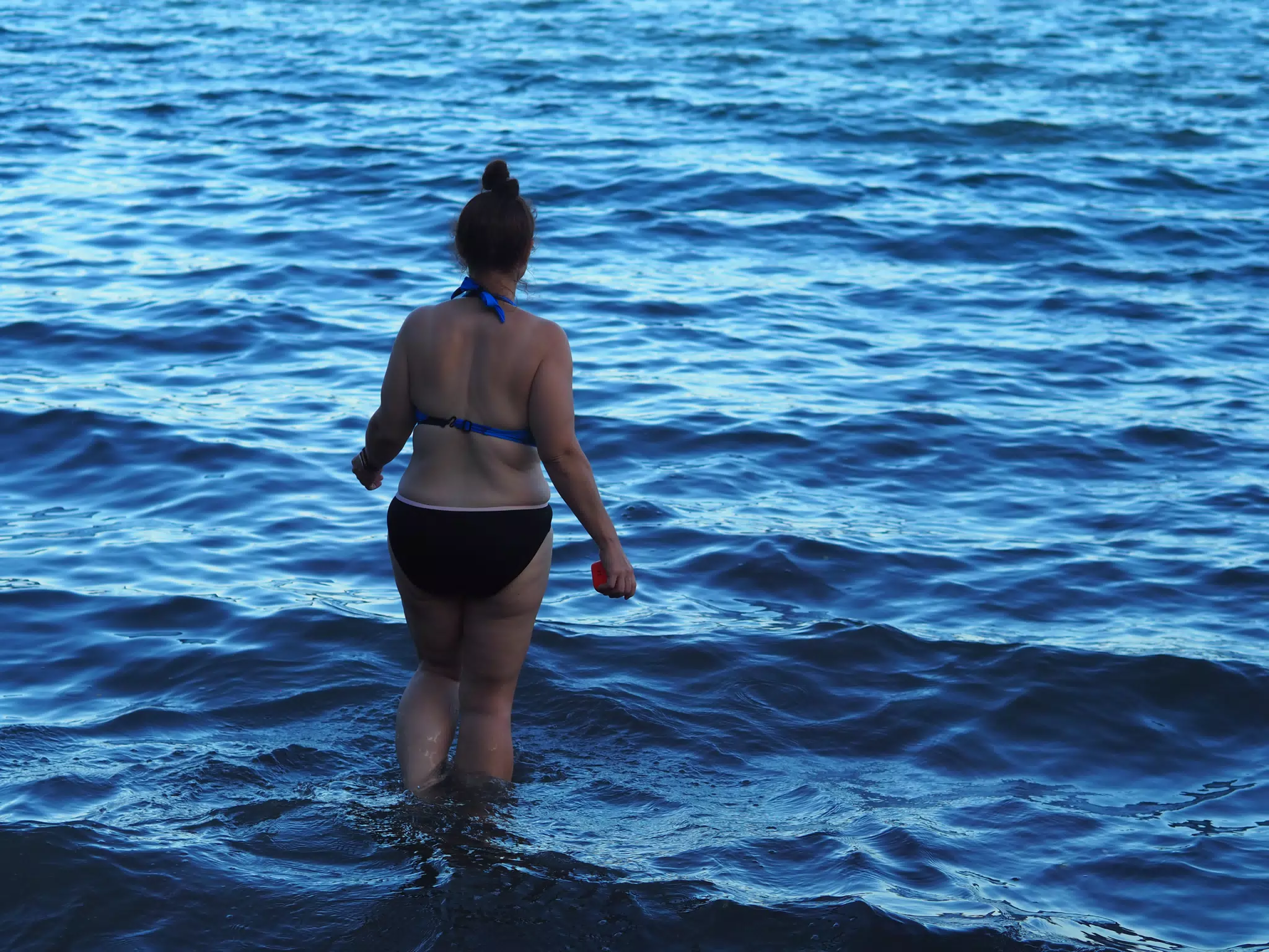 Dominica in Bikini Going Into Laguna de Apoyo at Hotel Paradiso