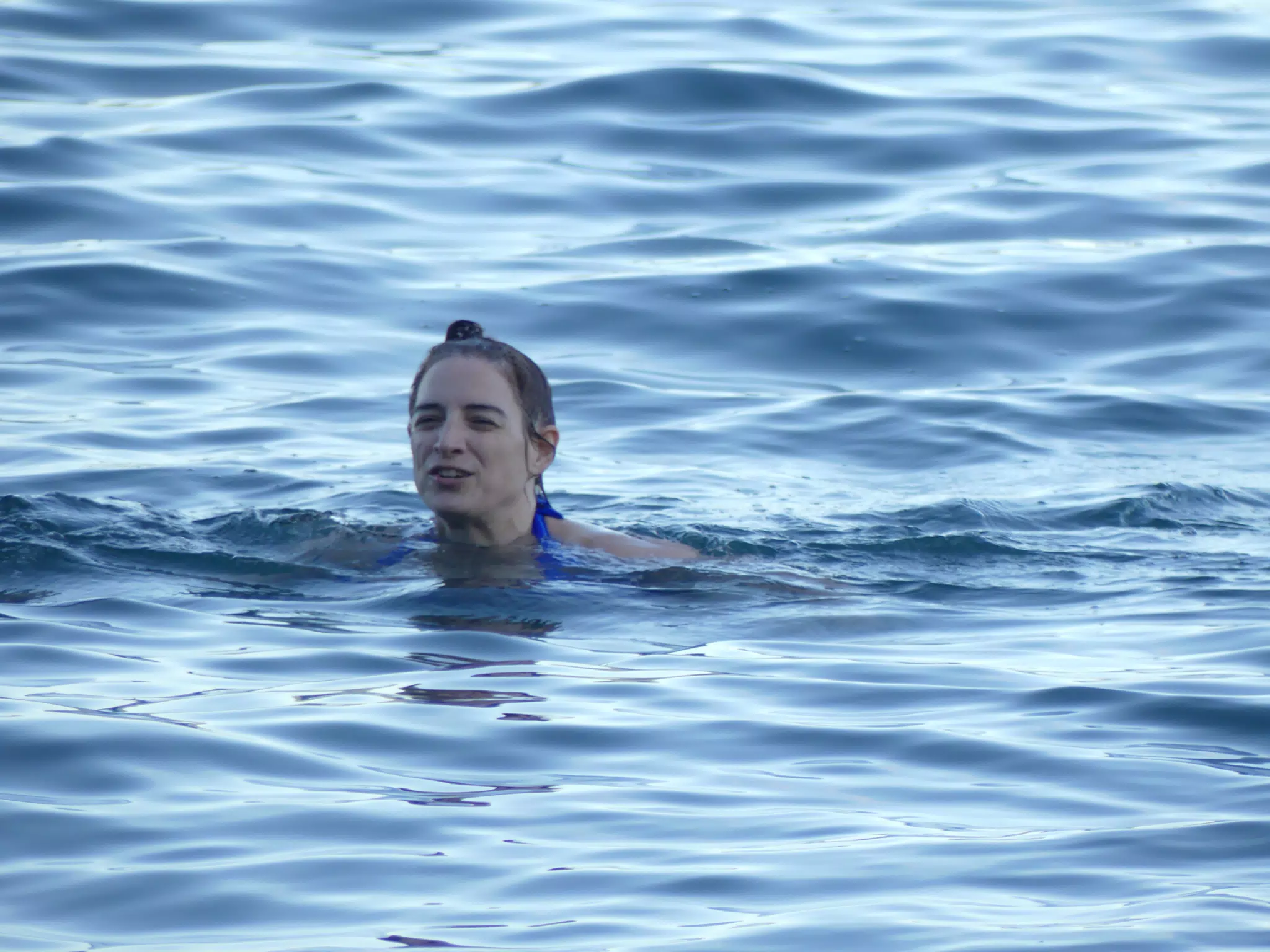 Dominica Swimming in Laguna de Apoyo