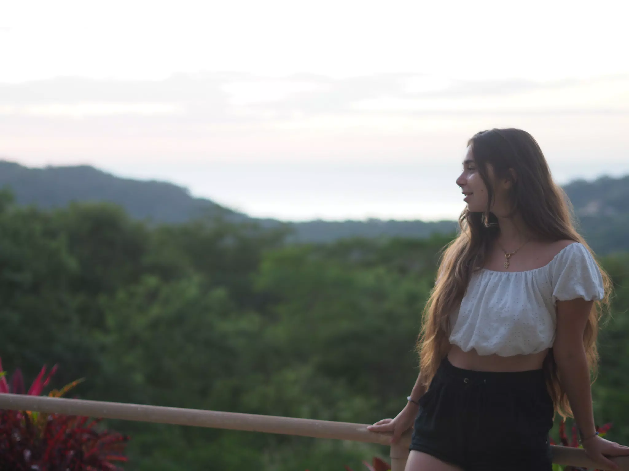Camille on Railing over San Juan del Sur