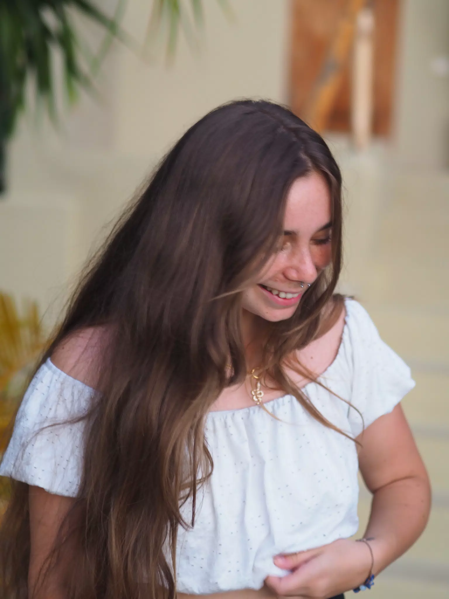 Camille Candid Smile During Modeling Shoot