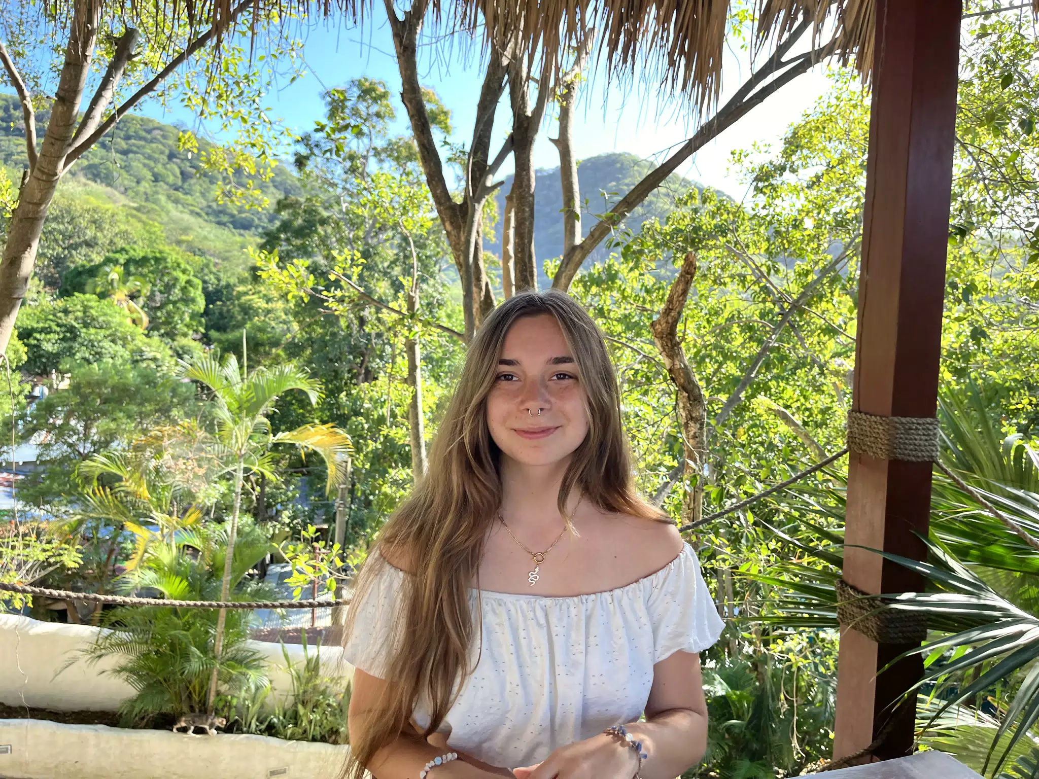 Camille Sitting at La Cascada, Pelican Eyes, San Juan del Sur, Nicaragua