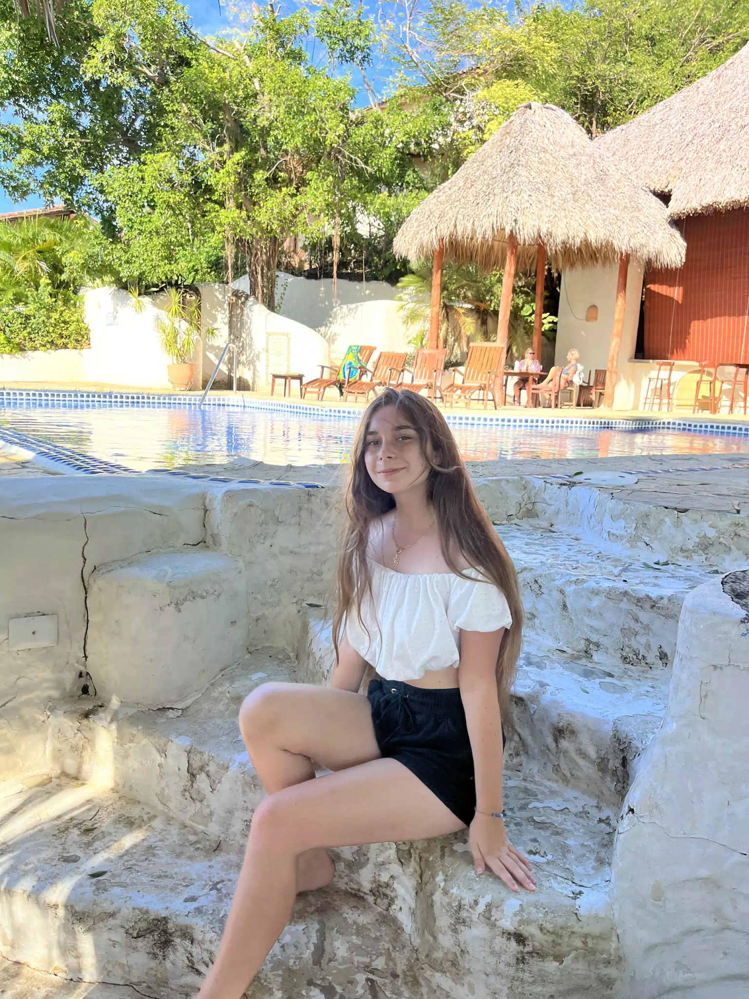 Camille Modeling at Pelican Eyes by the Pool in San Juan del Sur