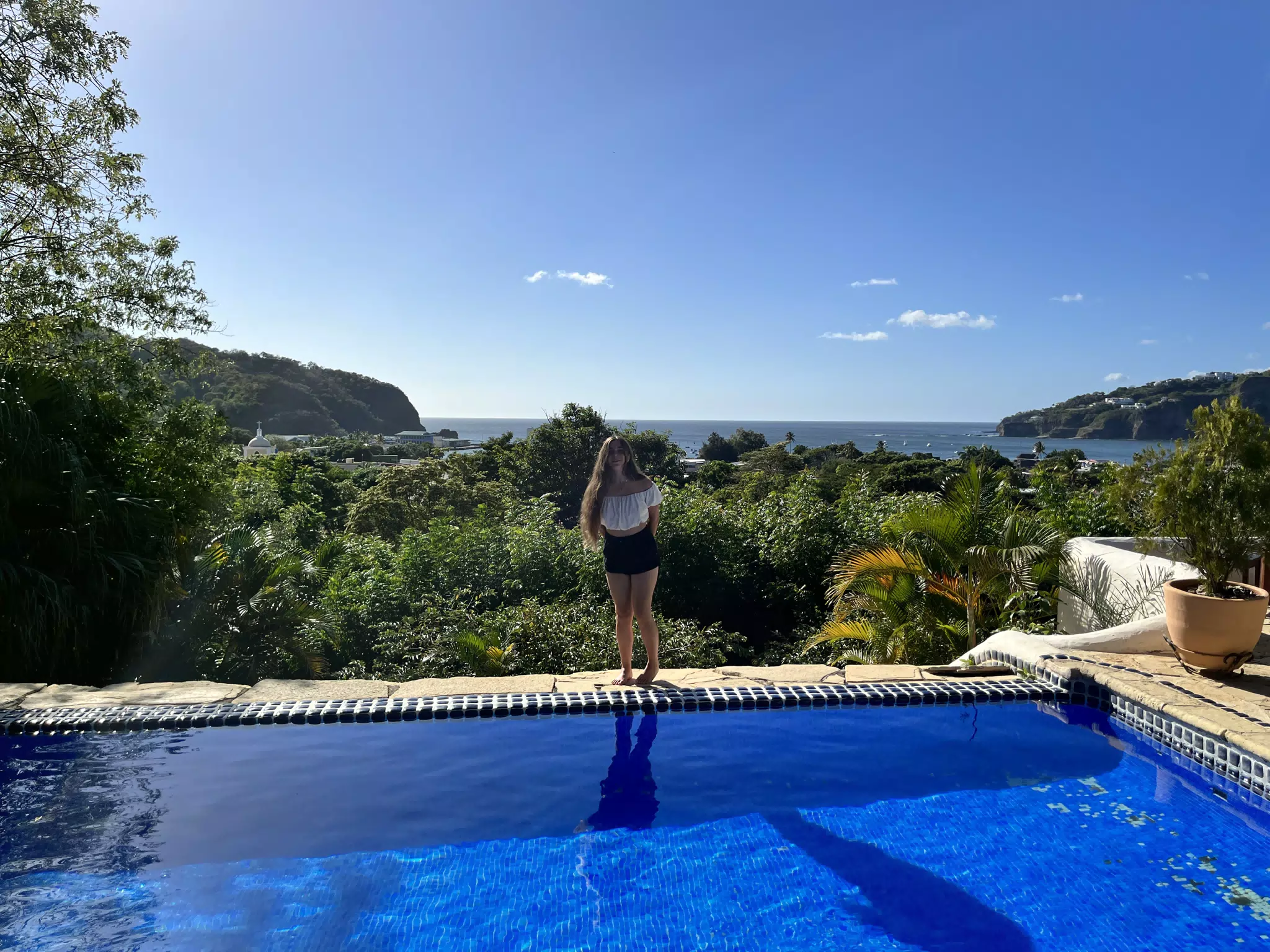 Camille by the Pool in Front of San Juan del Sur