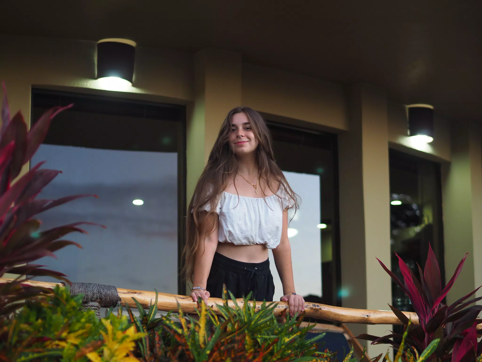 Camille on Balcony of House in San Juan del Sur, Nicaragua
