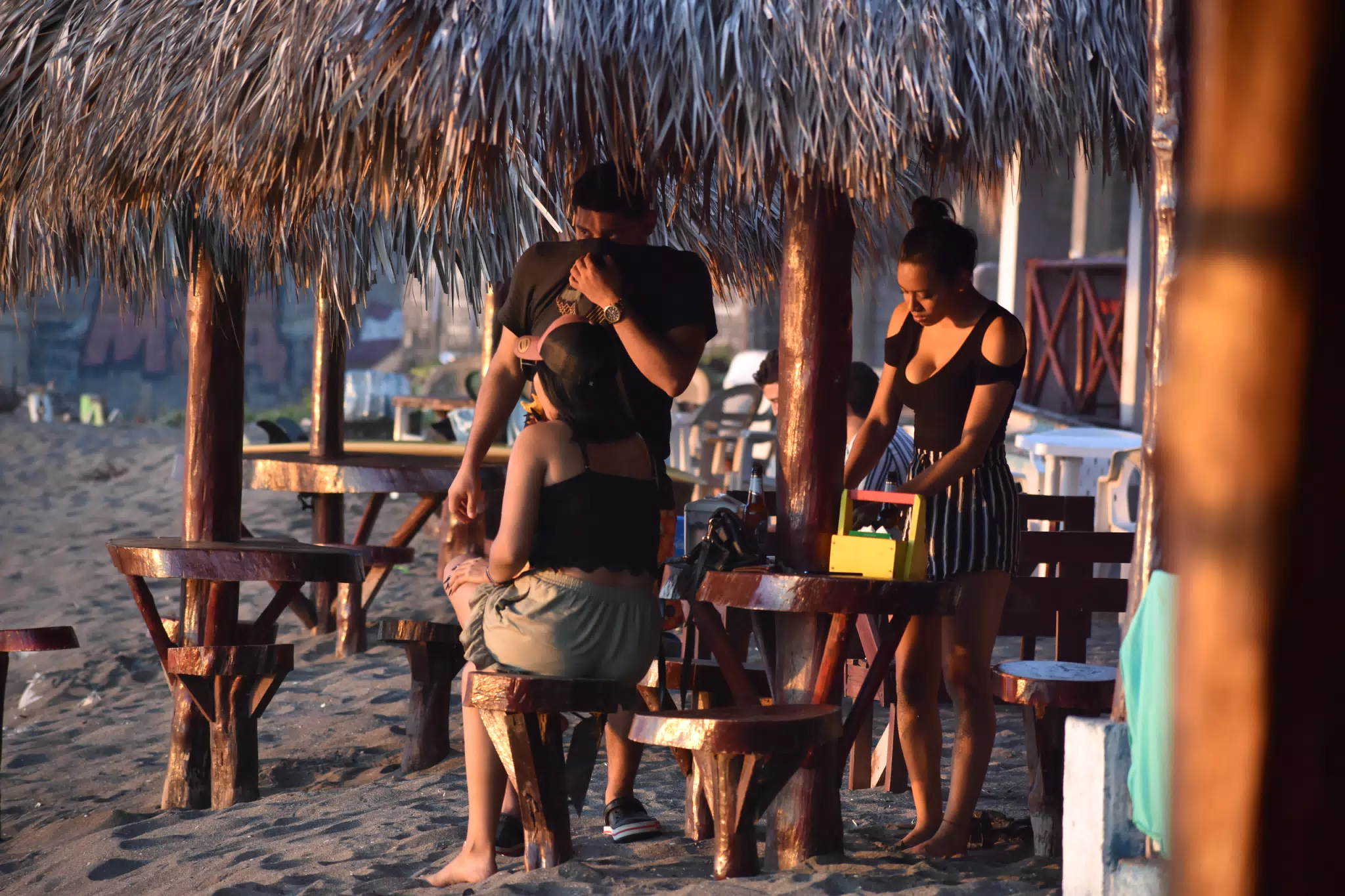 Diners at Playa Roca, Las Penitas, Nicaragua