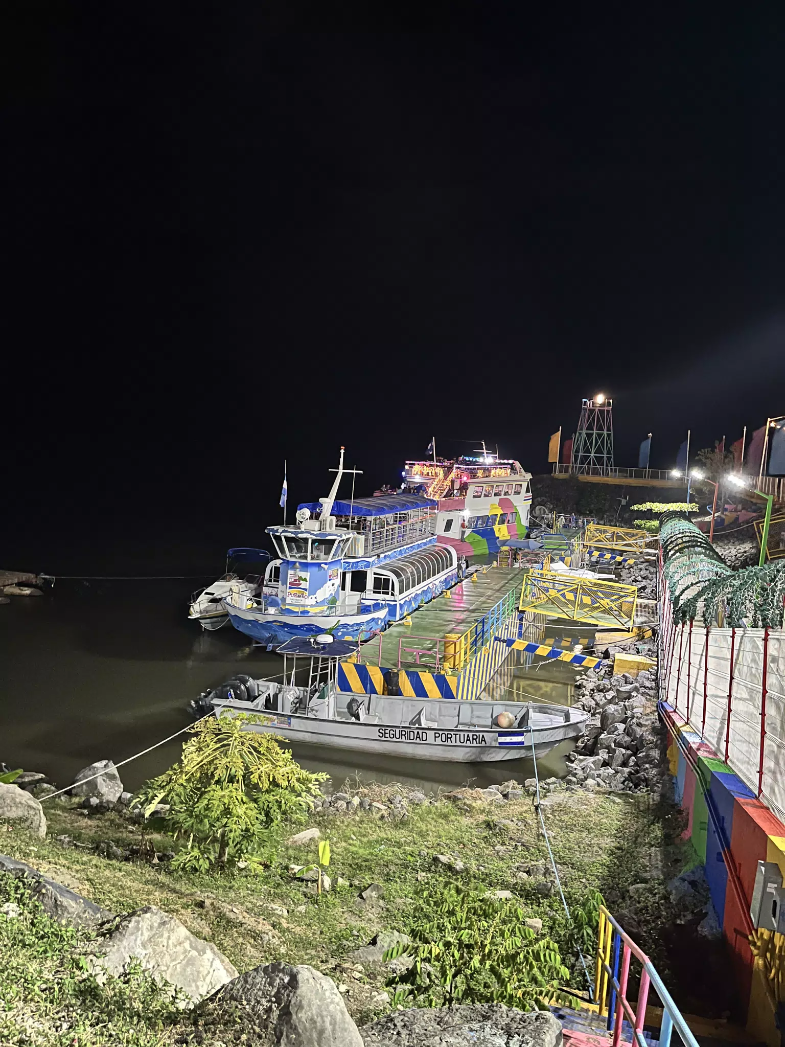Ferry at Night at Puerto Salvador Allende, Managua, Nicaragua