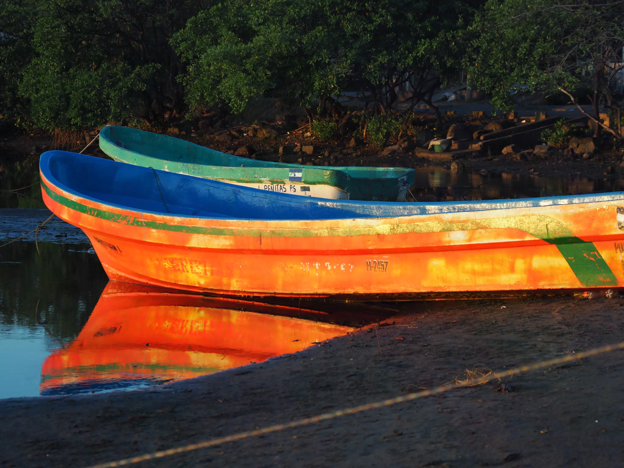 Boats in the Estuary - Las Peñitas, Nicaragua